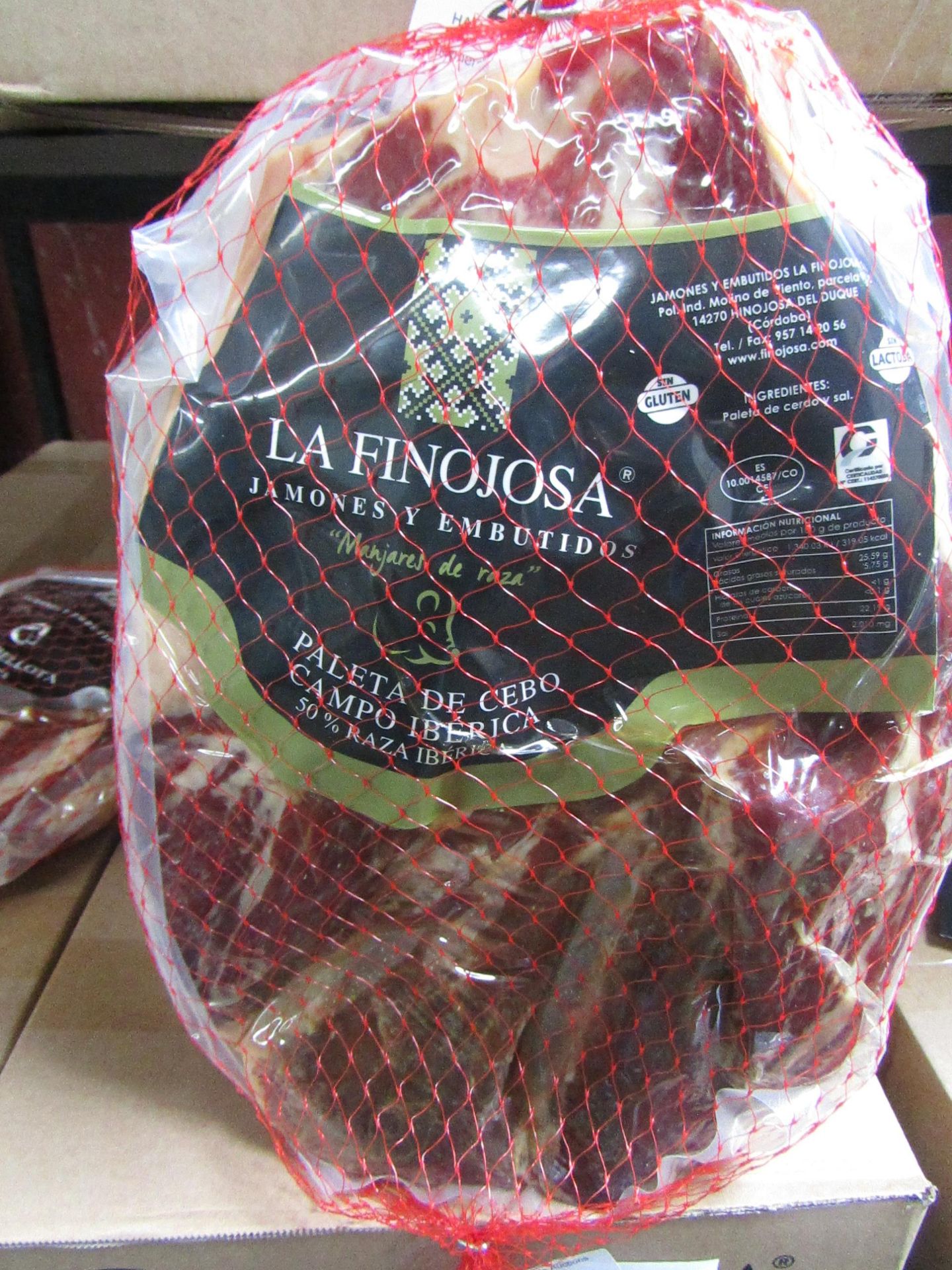 1 x La Finojosa 2.2 Kg Boneless Iberico Ham Shoulder BB 18.3.22 RRP £99 on Amazon Pata Negra -