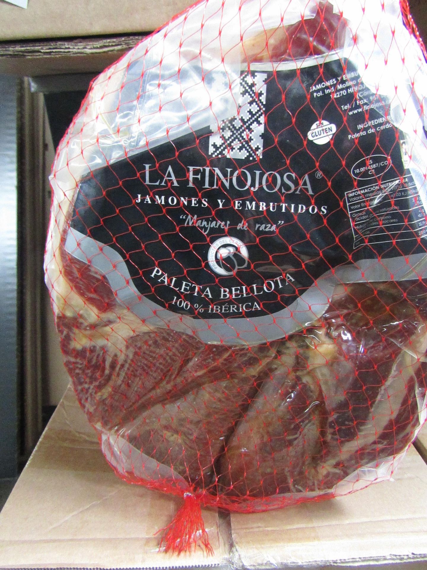 1 x La Finojosa 2.2 Kg Boneless Iberico Ham Shoulder BB 18.3.22 RRP £117.50 on Amazon Pata Negra -