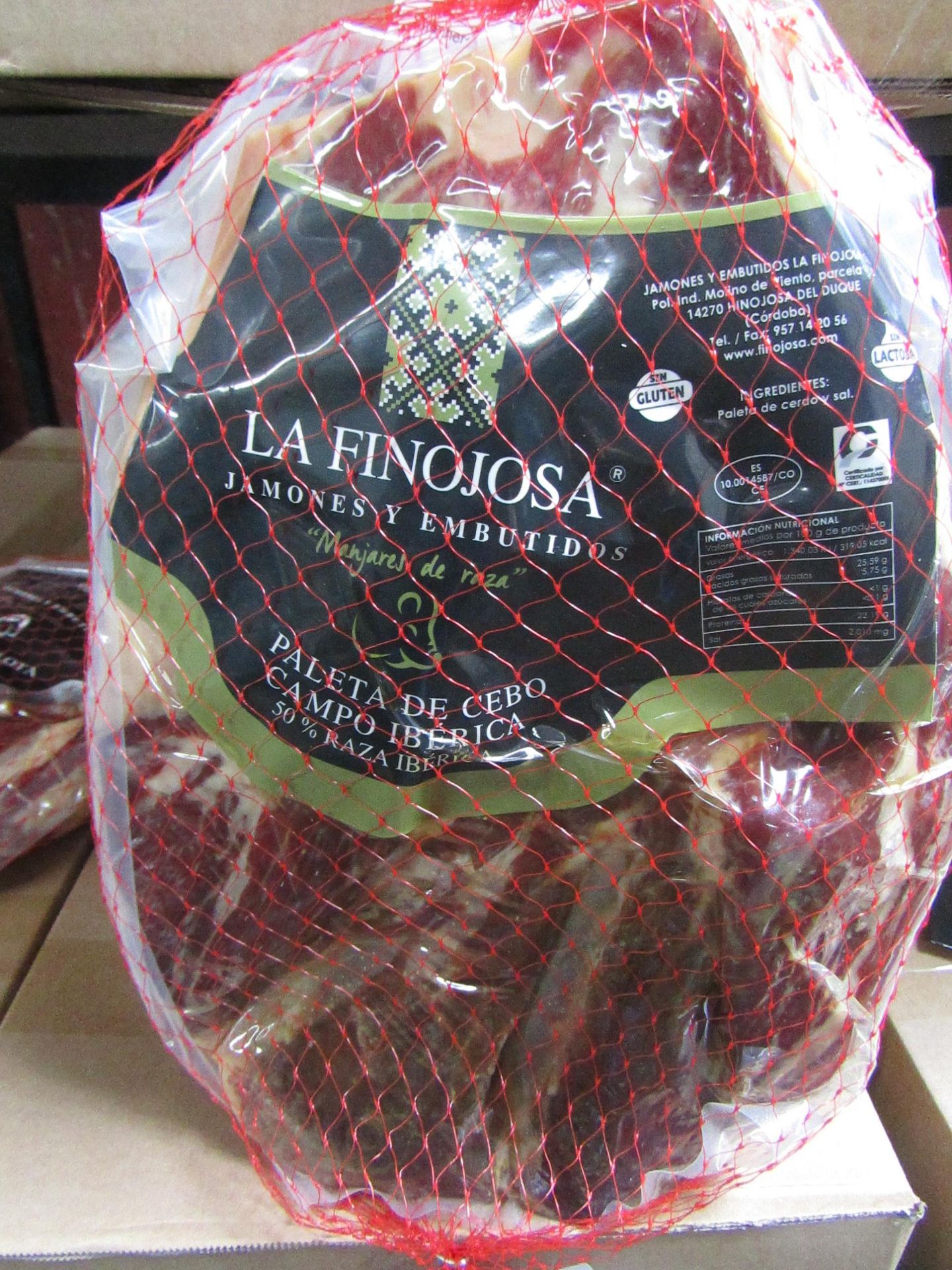 1 x La Finojosa 2.2 Kg Boneless Iberico Ham Shoulder BB 18.3.22 RRP £99 on Amazon Pata Negra -