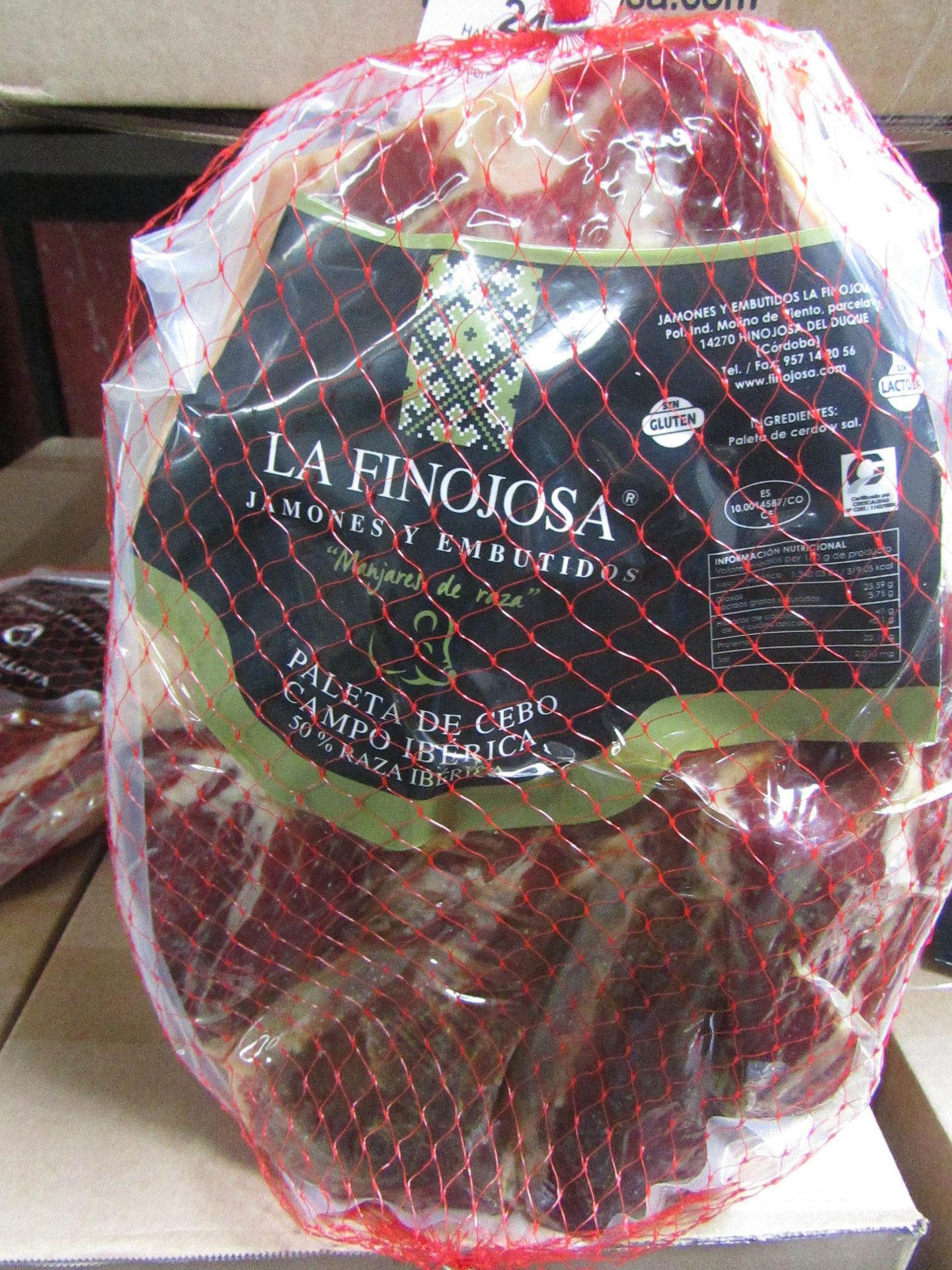 1 x La Finojosa 2.2 Kg Boneless Iberico Ham Shoulder BB 18.3.22 RRP £99 on Amazon Pata Negra -