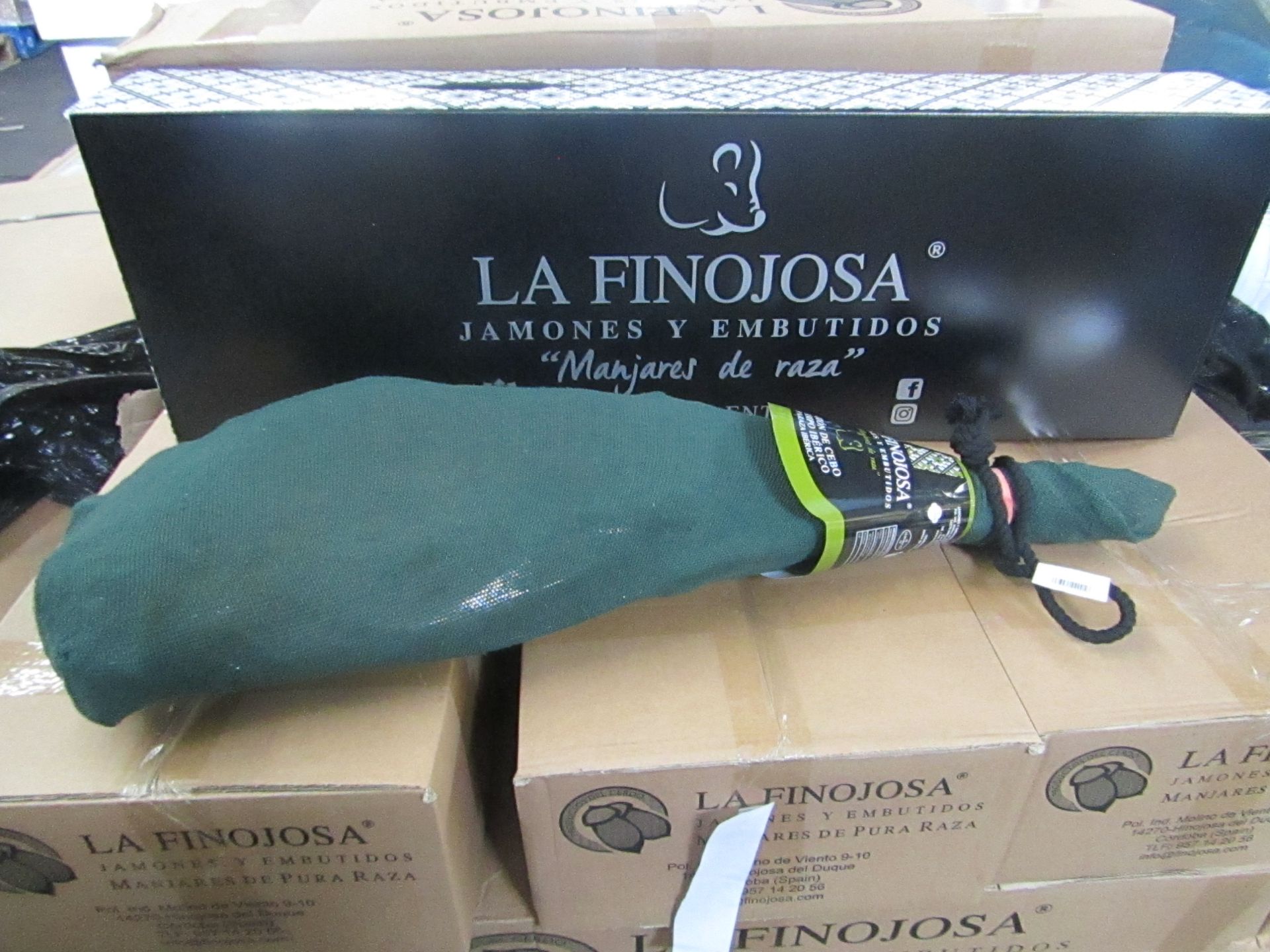 1 x La FINOJOSA 7.89kg Ham Joint Iberian cereal-fed ham, Jamones Y Embutidos Manjares De Pura Raza