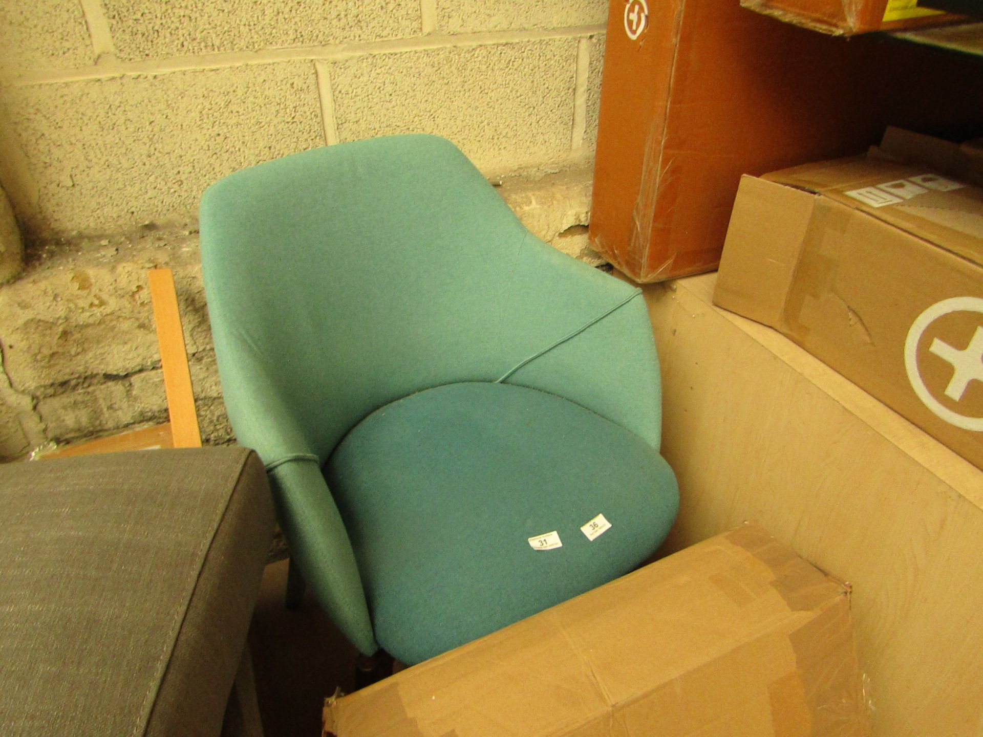 | 1X | MADE.COM LULE OFFICE CHAIR | MINERAL BLUE & EMERALD GREEN | UNCHECKED & BOXED | RRP £179 |