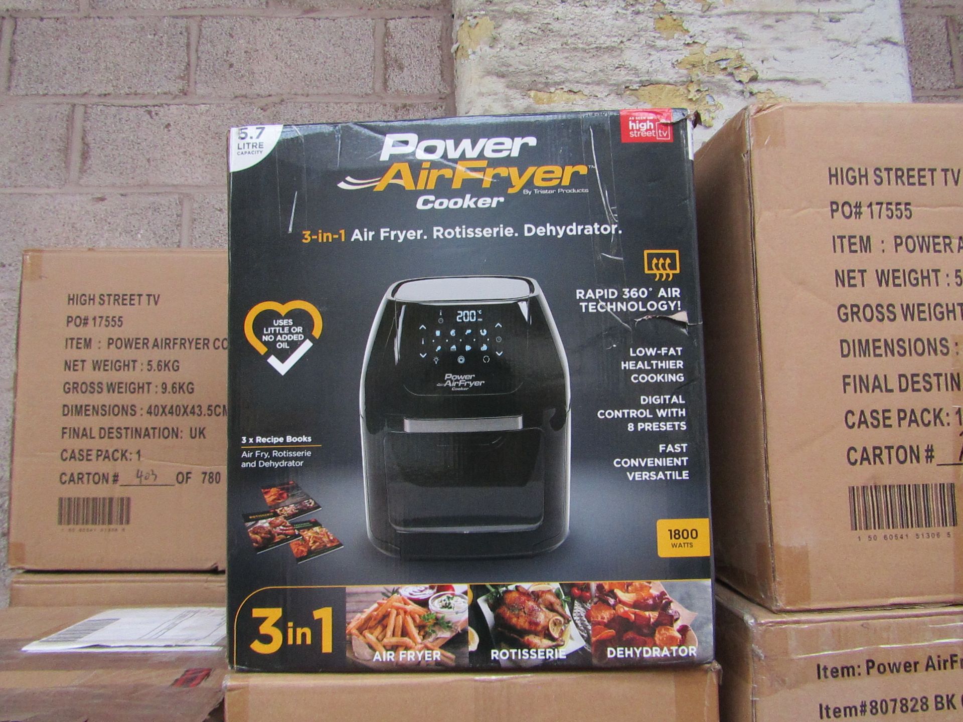 | 4X | POWER AIR FRYER 5.7L | UNCHECKED & BOXED | NO ONLINE RE-SALE | SKU C5060541513068 | RRP £