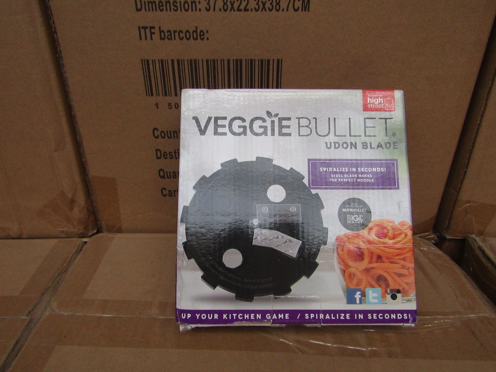 | 1X | BOX CONTAINING 20 UNITS OF 14 VEGGIE BULLET RIBBON BLADES | NEW AND BOXED | NO ONLINE