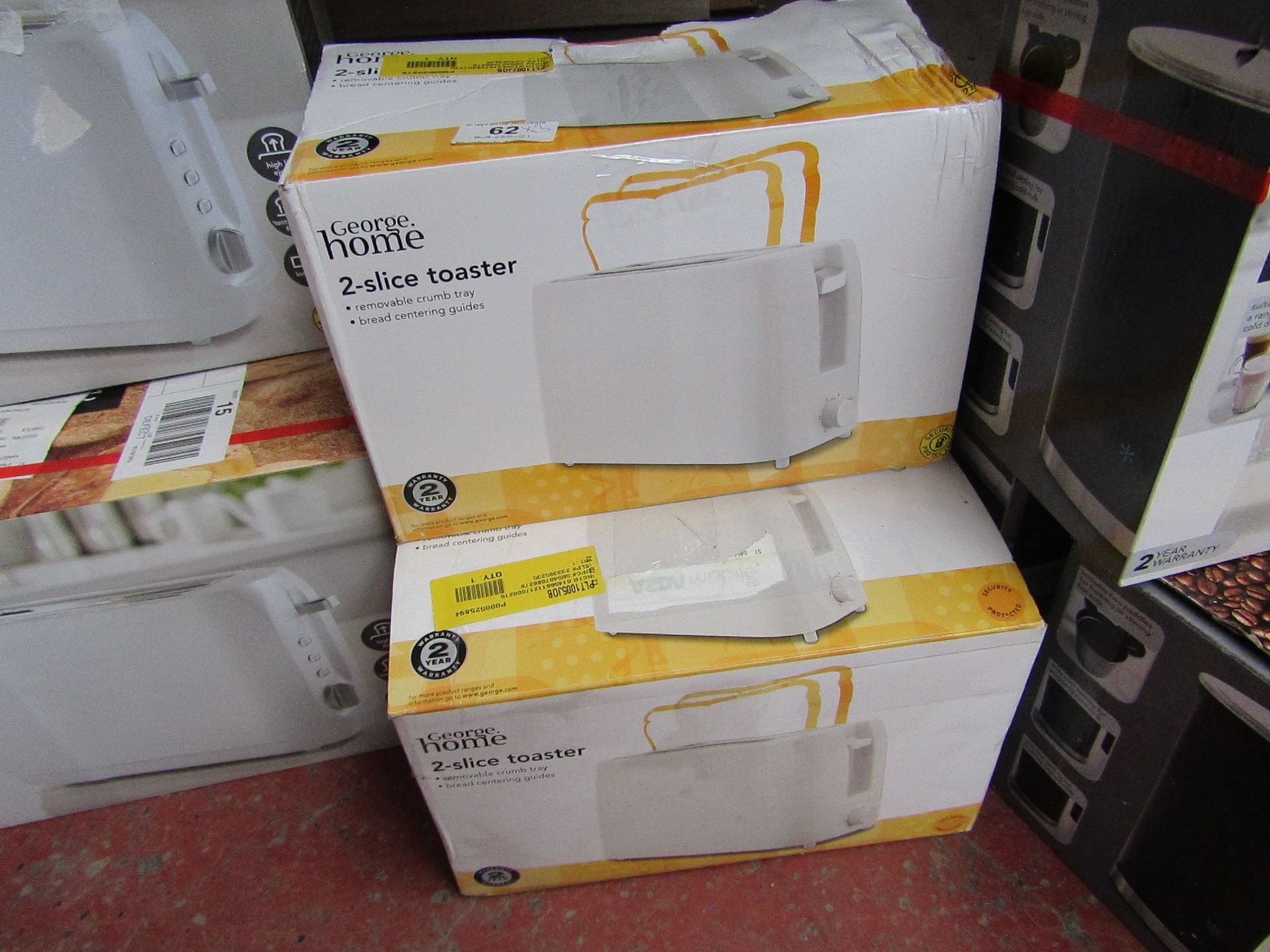 | 3X | 2 SLICE TOASTER | UNCHECKED & BOXED | NO ONLINE RESALE | SKU C054070862780 | LOAD REFERENCE