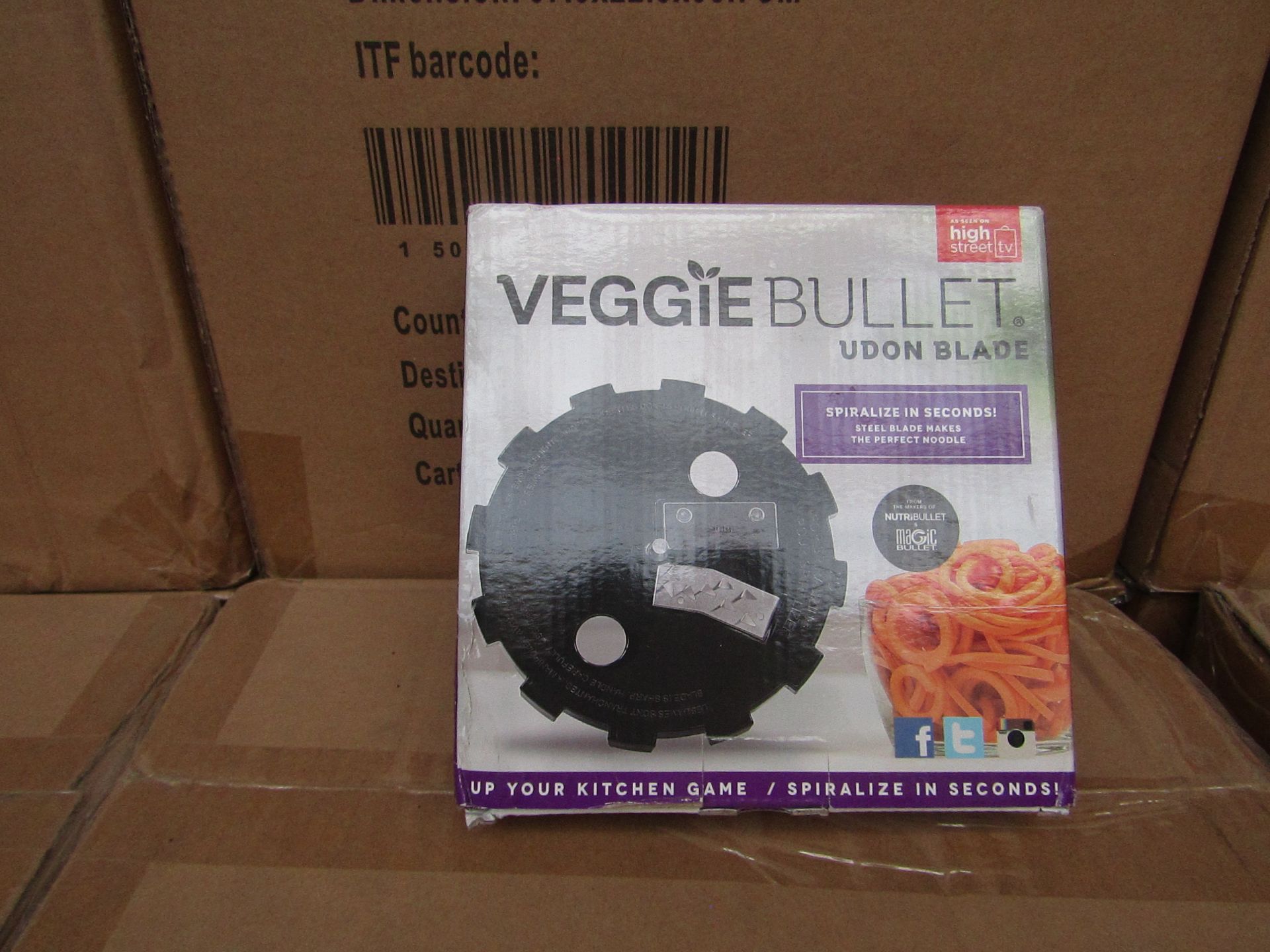 | 1X | BOX CONTAINING 20 UNITS OF 14 VEGGIE BULLET RIBBON BLADES | NEW AND BOXED | NO ONLINE