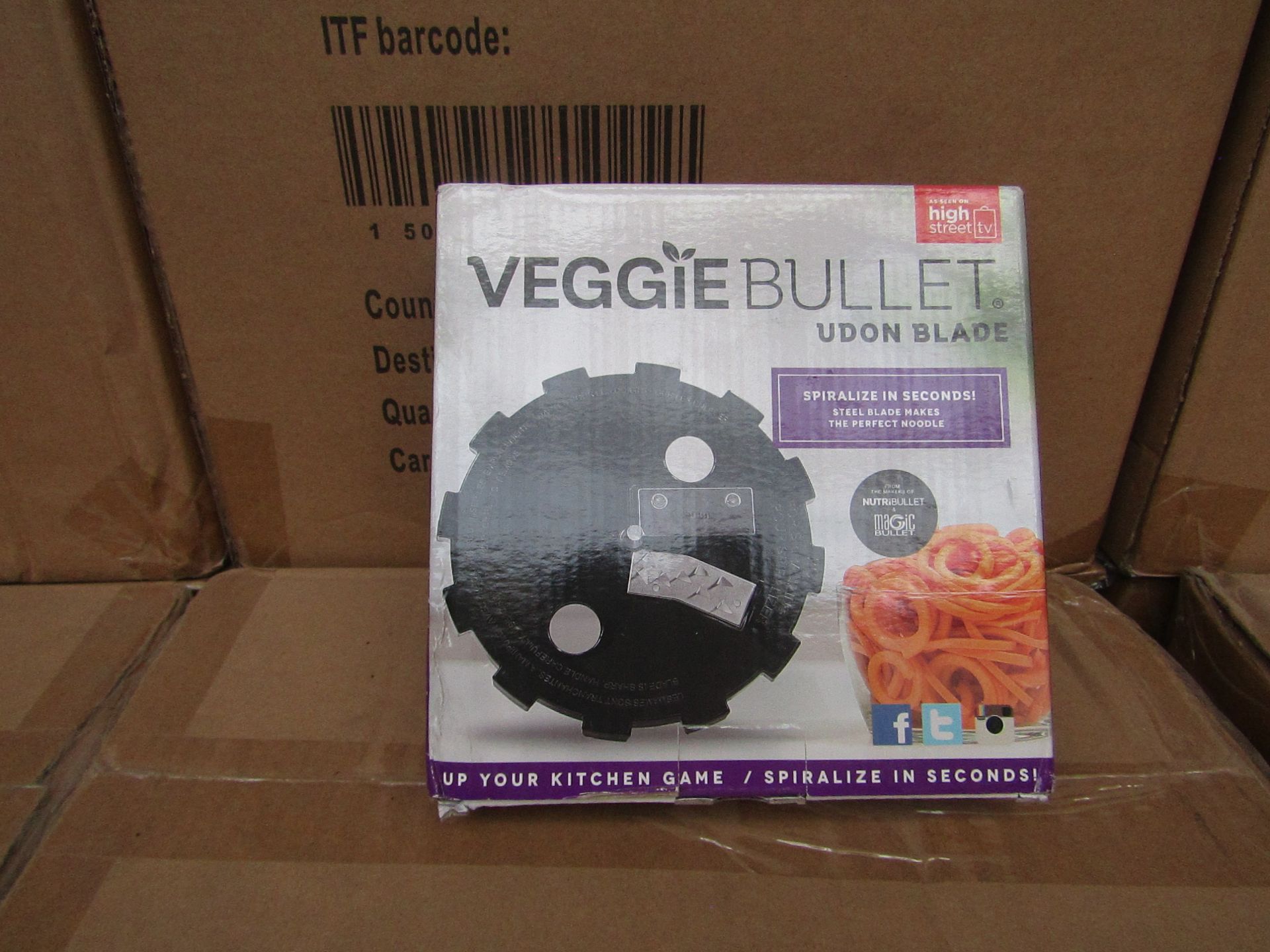 | 1X | BOX CONTAINING 20 UNITS OF 14 VEGGIE BULLET RIBBON BLADES | NEW AND BOXED | NO ONLINE