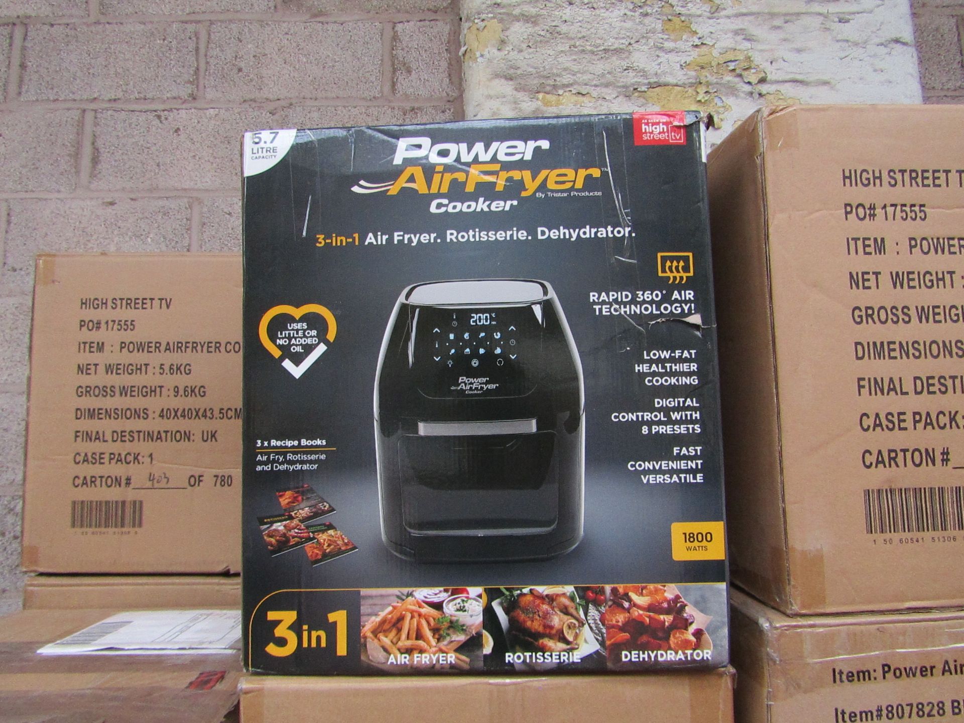 | 4X | POWER AIR FRYER 5.7L | UNCHECKED & BOXED | NO ONLINE RE-SALE | SKU C5060541513068 | RRP £