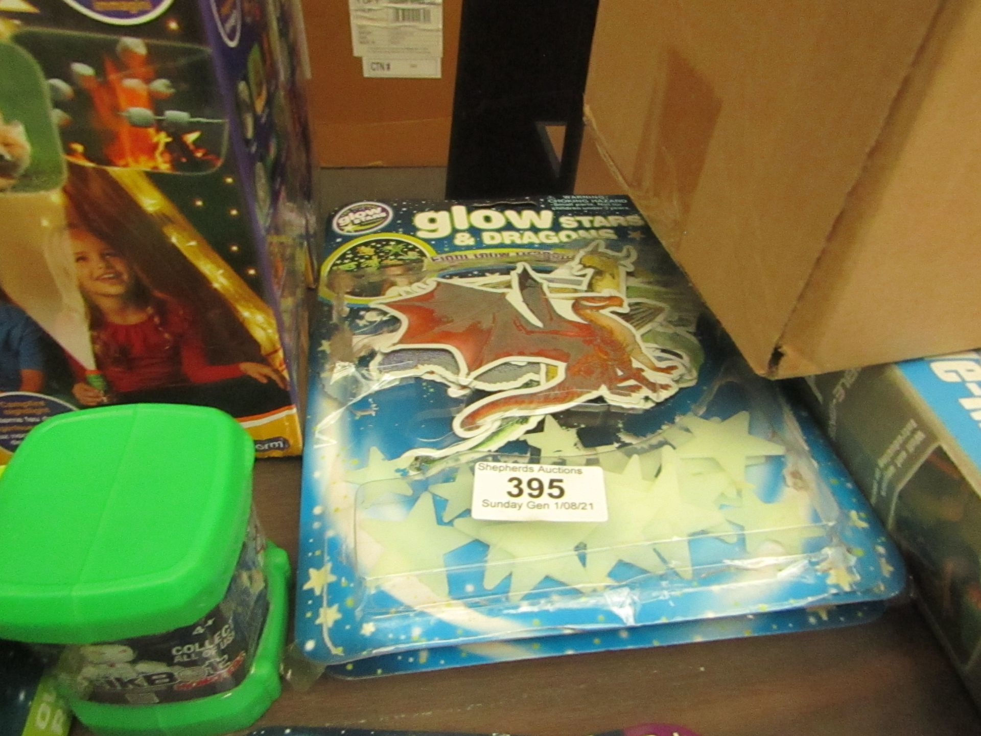 2X GLOW STARS AND DRAGONS, NEW IN PACKAGE.