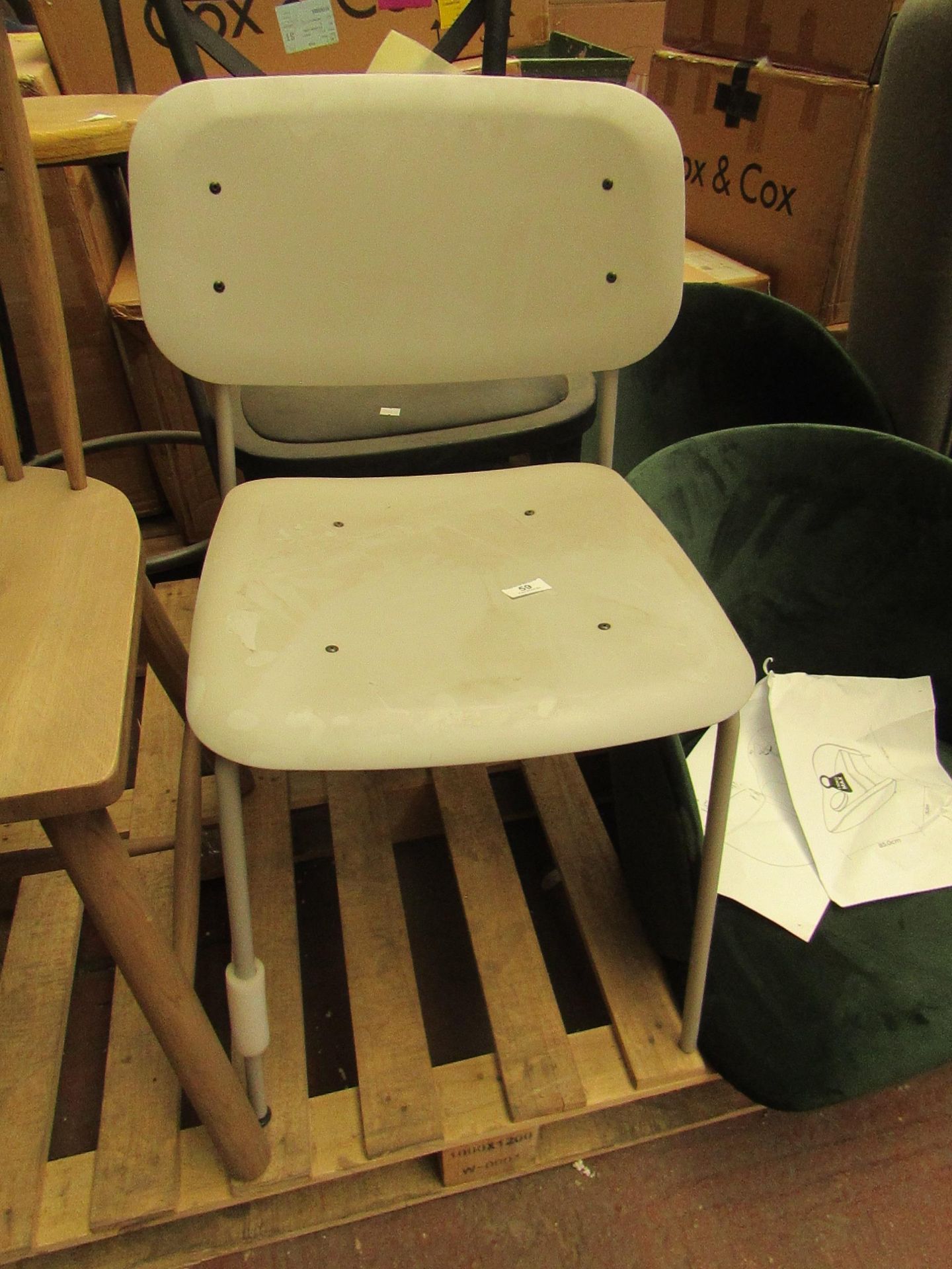 | 1X | MADE.COM METAL DINING CHAIR - UNCHECKED & NEEDS A CLEAN | RRP £- |