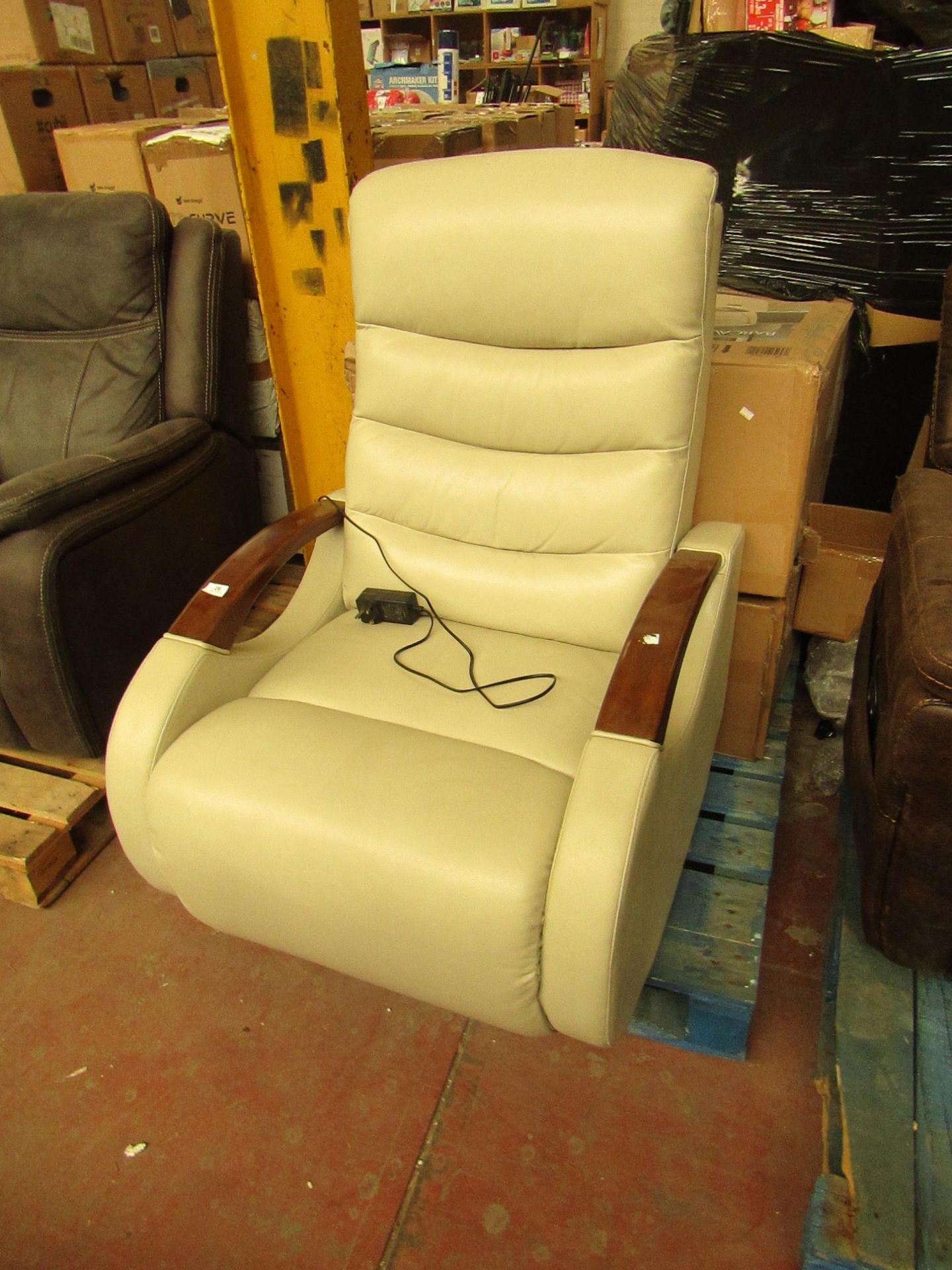 Barcalounger Powered fabric reclining armchair with charging socket, unchecked but in very good