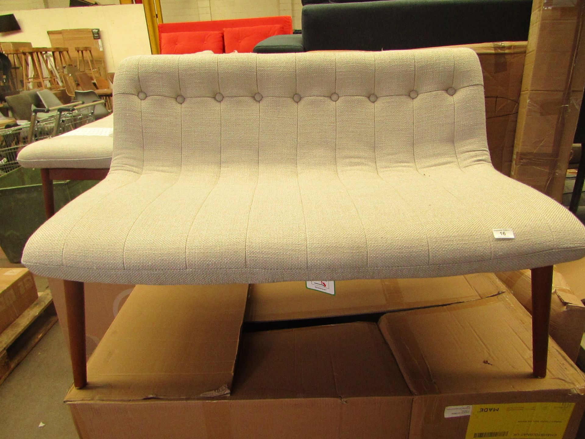1 x Halbert 2 Seater Sofa, Oat Weave SKU MAD-CHAHBT005NAT-UK TOTAL RRP £299 This lot is a completely