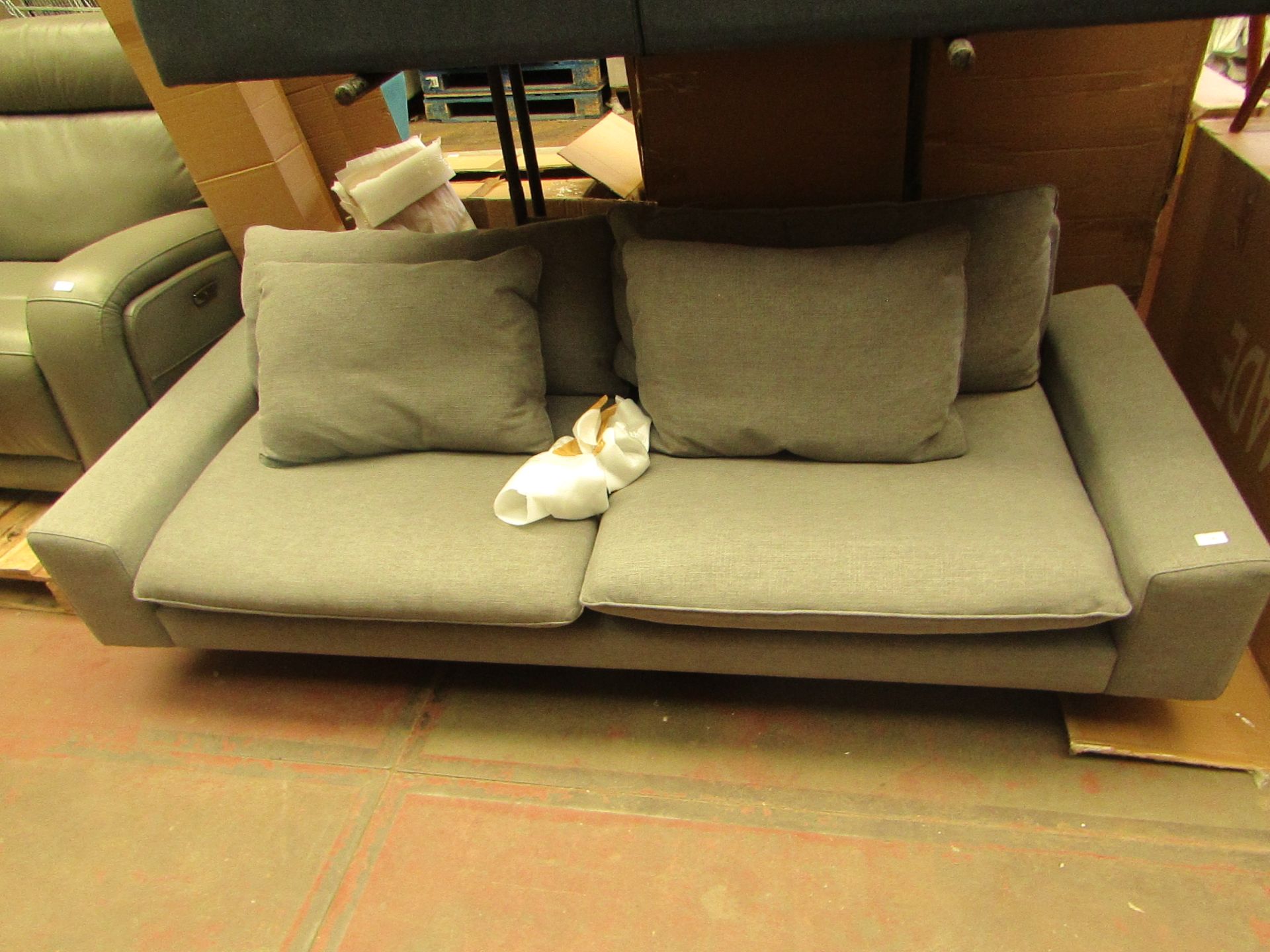 1 x Made.com Fallyn 3 Seater Sofa Stoned Slate Fabric RRP £1199 SKU MAD-SOFFAL015GRY-UK TOTAL RRP £