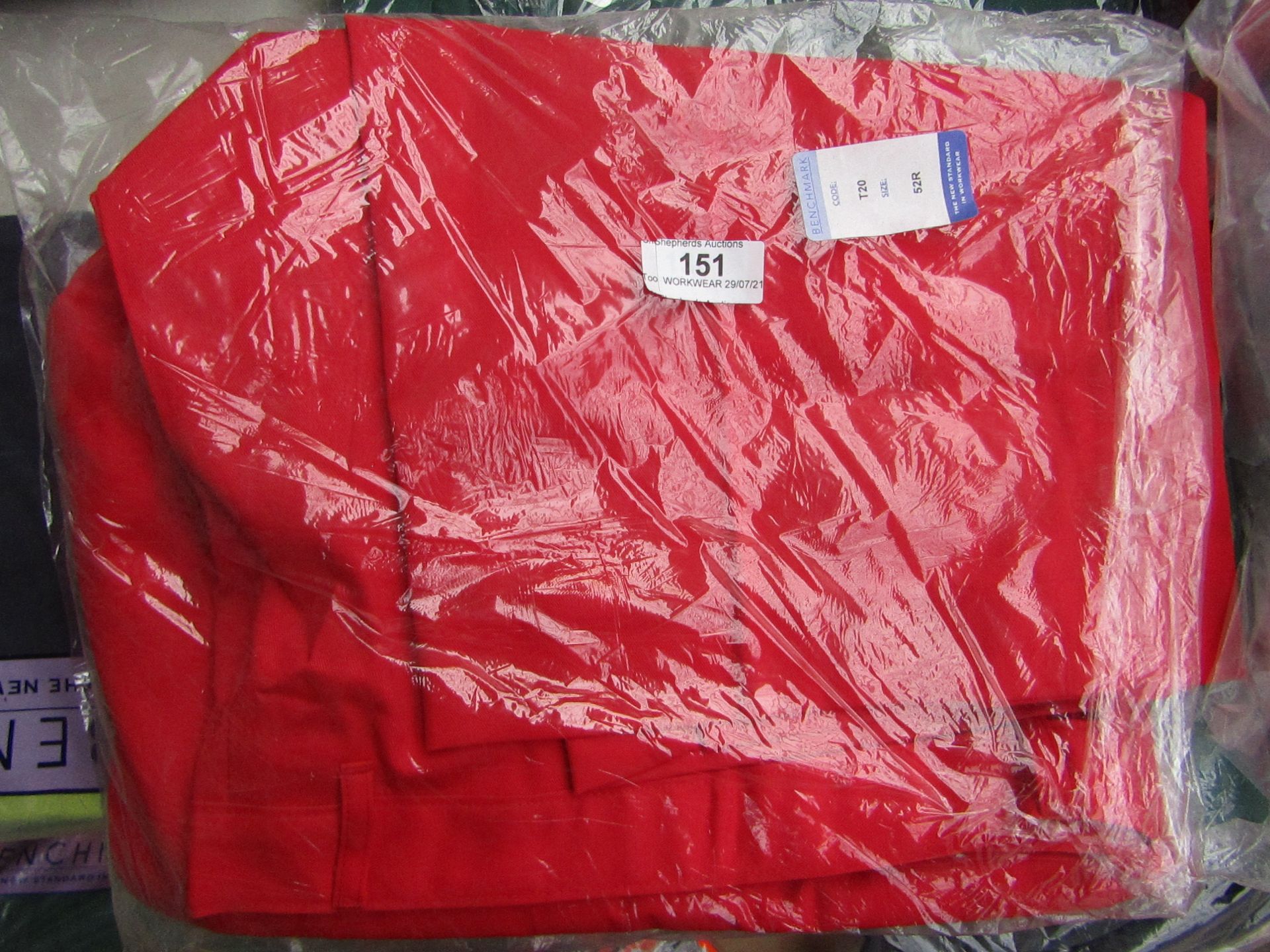 2x BenchMark - Work Trousers - Red - Size 52R - New & Packaged.