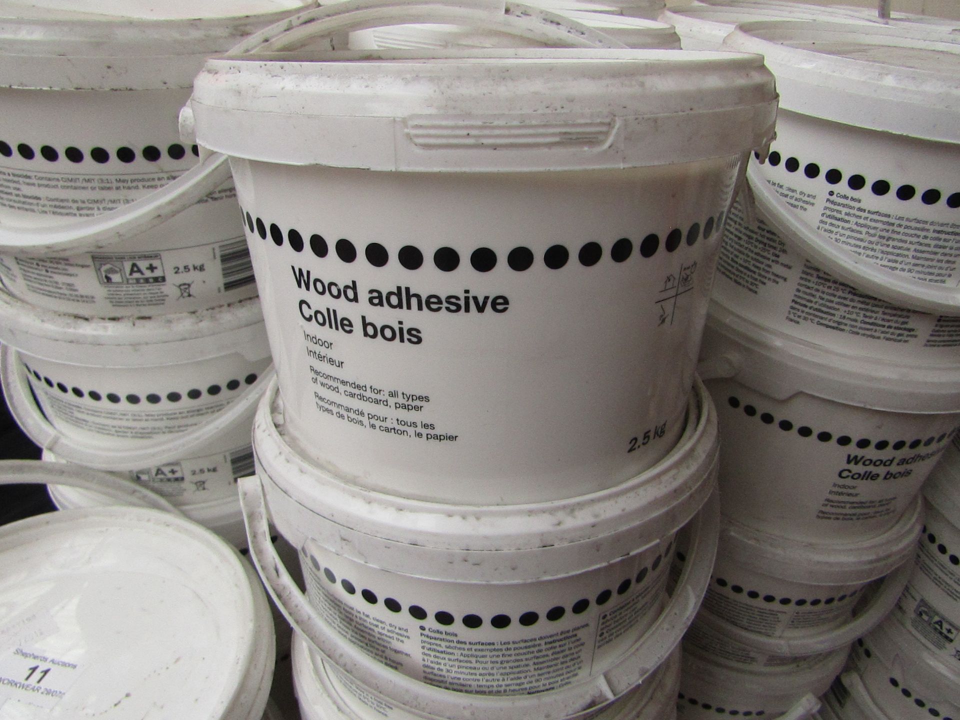 10x Wood Adhesive (Suitable for Wood, Cardboard & Paper) - 2.5 Litres - All Unused & Sealed.