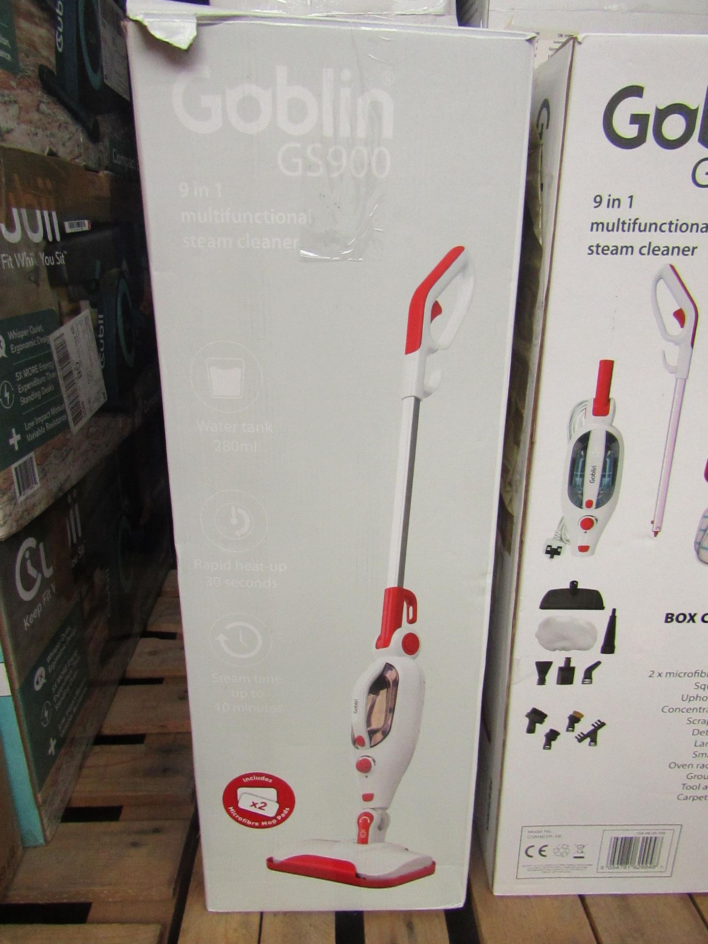 | 4X | GOBLIN WHITE 9 IN 1 MULTIFUNCTIONAL STEAM CLEANER | SKU: 5054781629948 | UNCHECKED AND