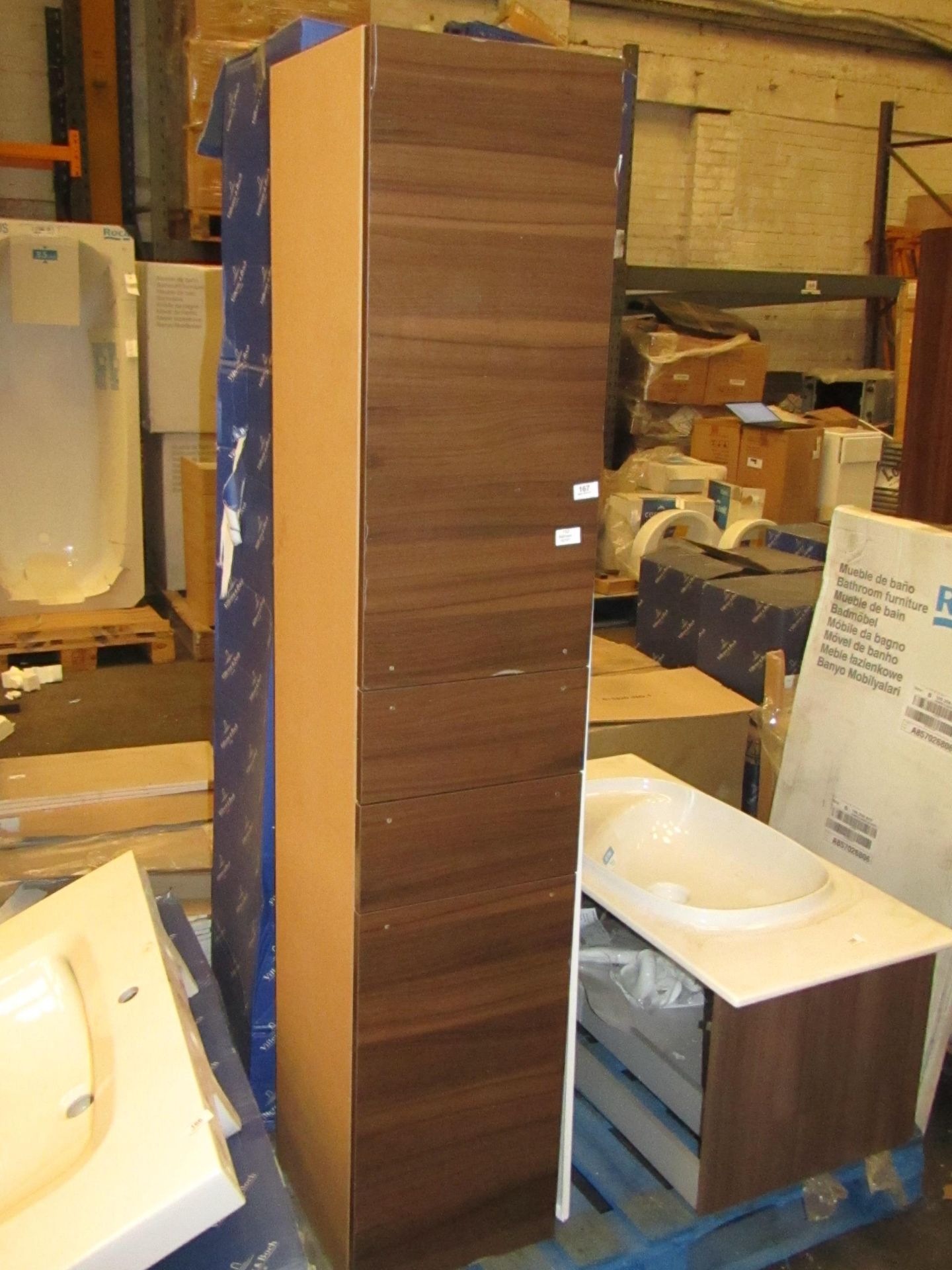 Villeroy amd Boch 1760mm tall bathroom cabinet, new and boxed.
