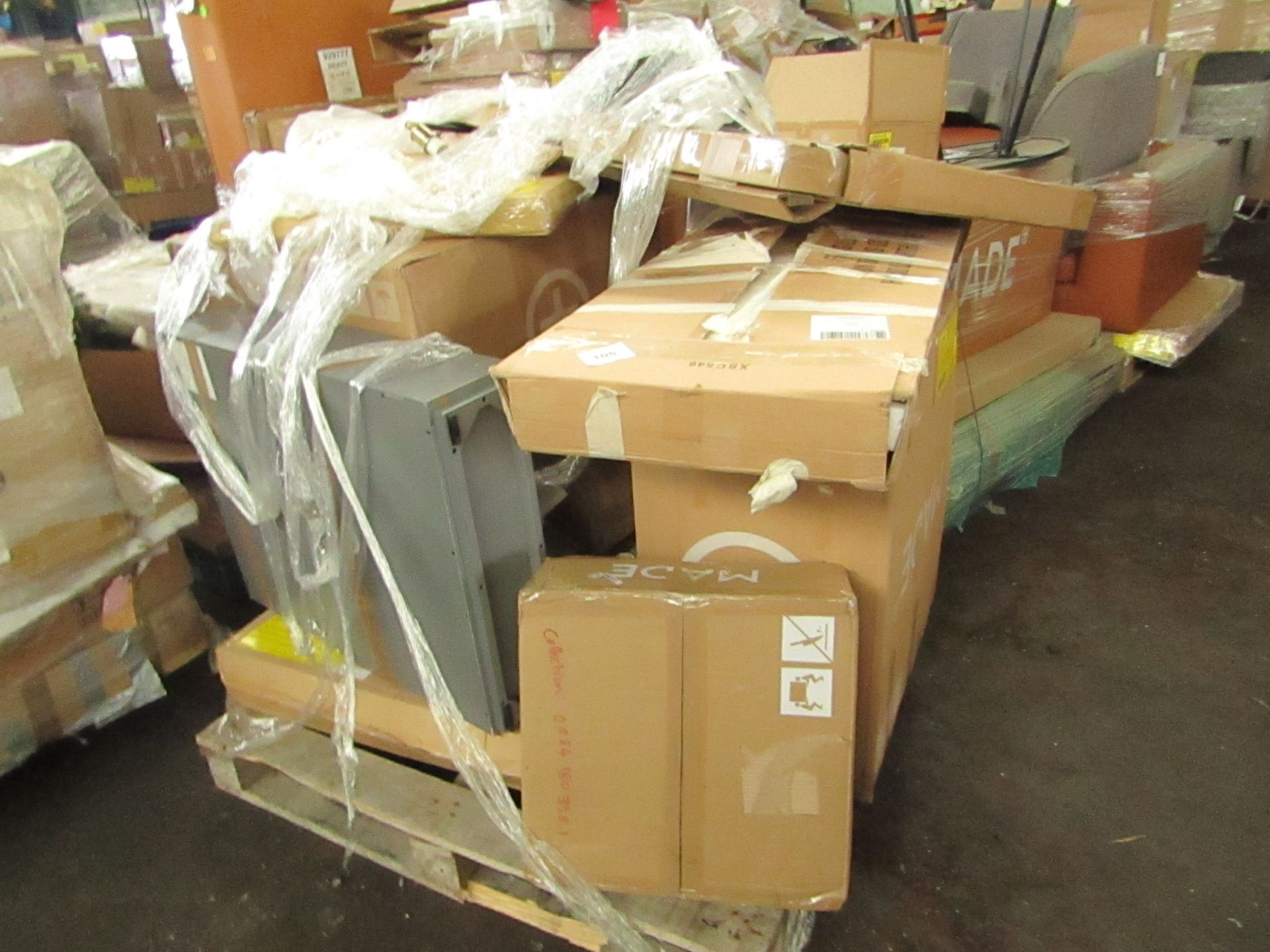 | 1X | PALLET OF FAULTY / MISSING PARTS / DAMAGED CUSTOMER RETURNS MADE.COM STOCK UNMANIFESTED |