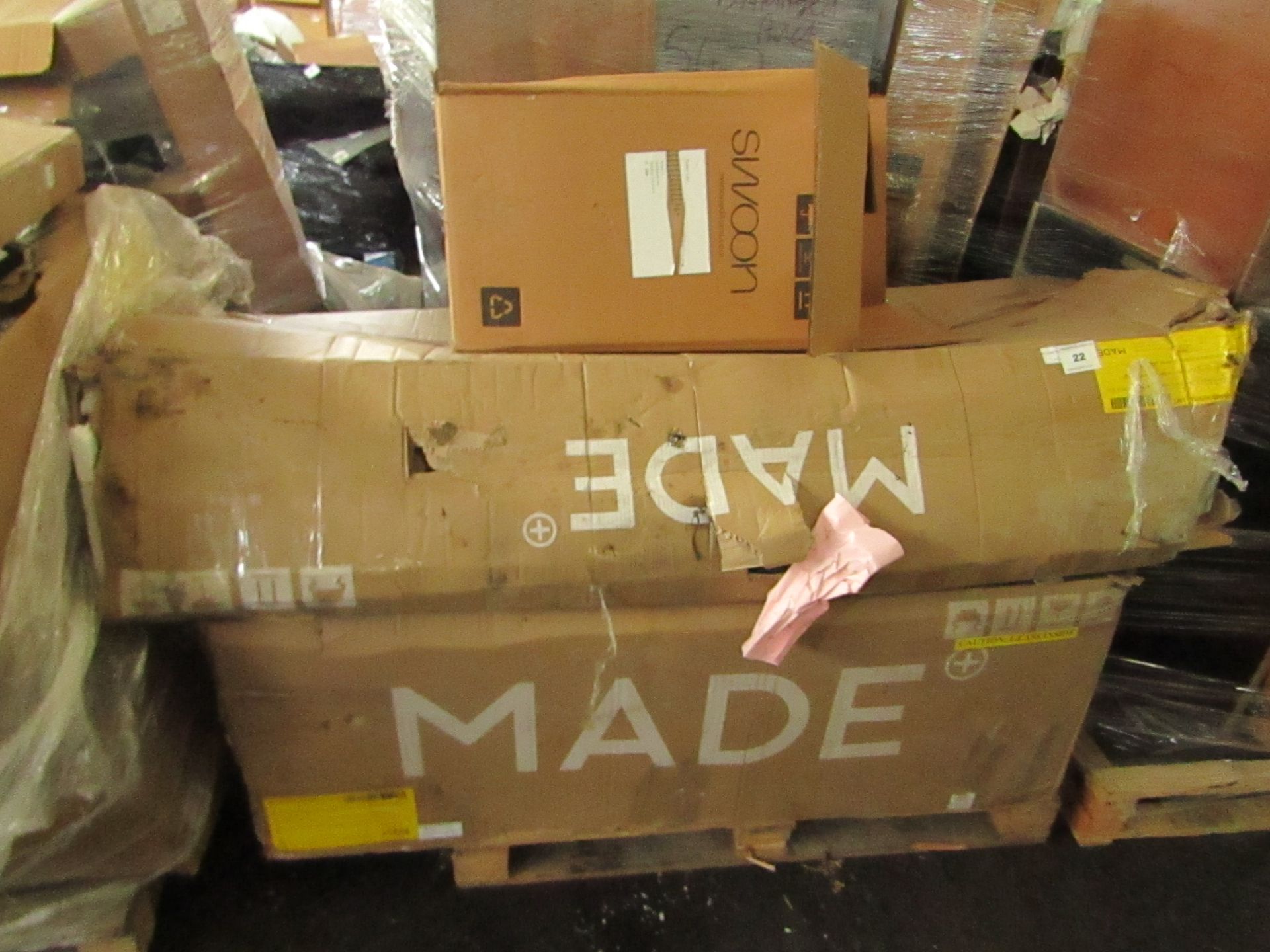 | 1X | PALLET OF FAULTY / MISSING PARTS / DAMAGED CUSTOMER RETURNS MADE.COM STOCK UNMANIFESTED |