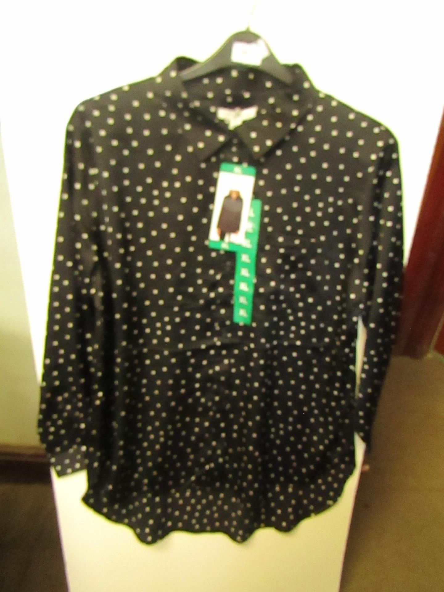 J.A.C.H.S Girlfriend Ladies Blouse Black With White Dots Size X/L RRP £35 New With Tags