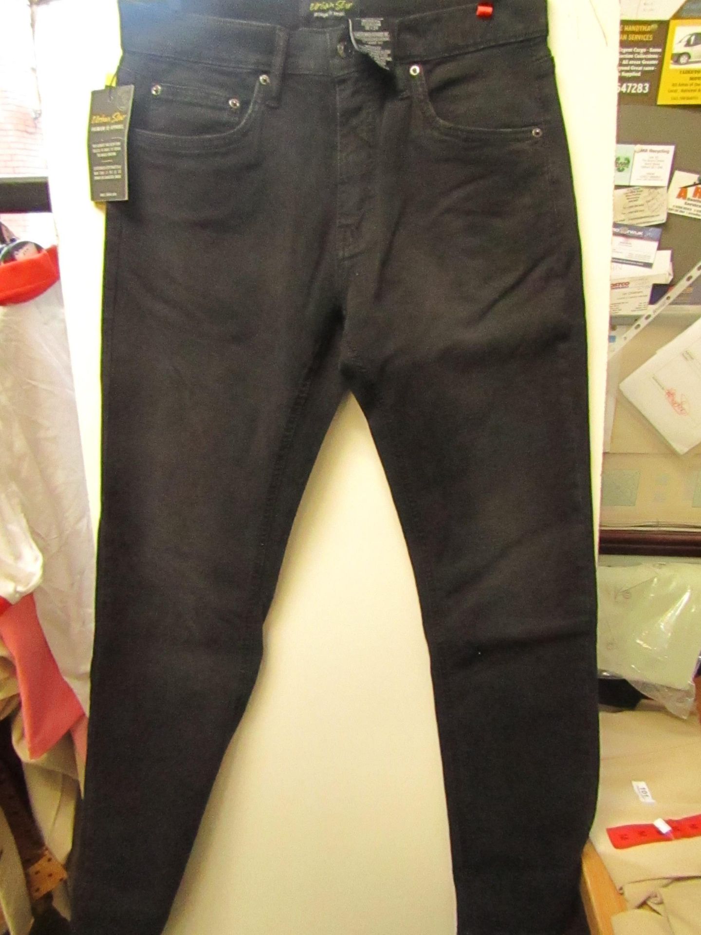 Urban Star Jeans Mens Size W32 X L 34 Black New With Tags