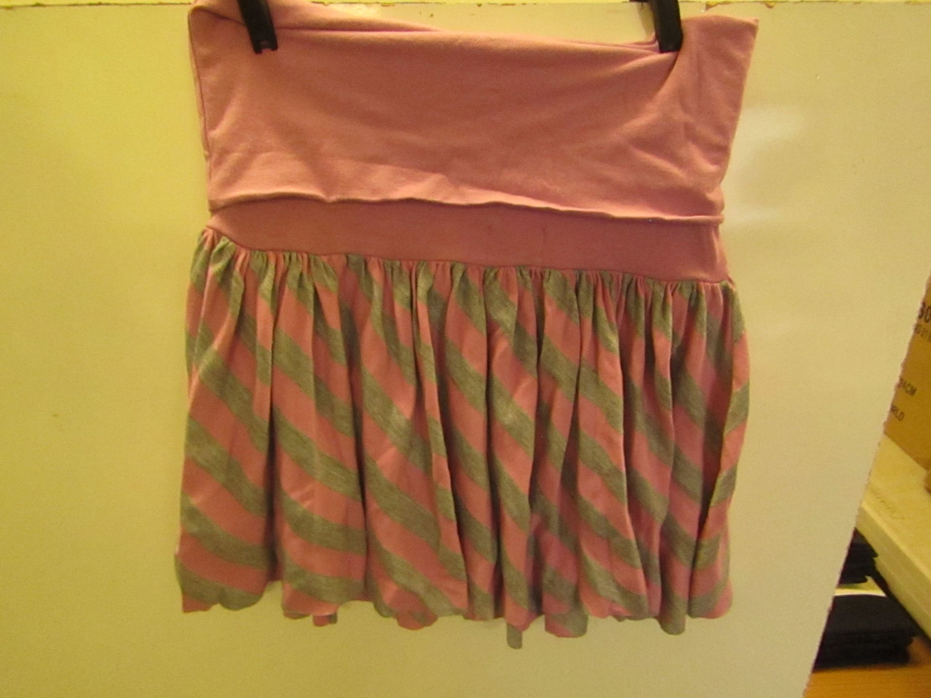2 X Ella Moss Jersey Mini Skirt Pink/Grey Stripe Both Size 8 New With Tags
