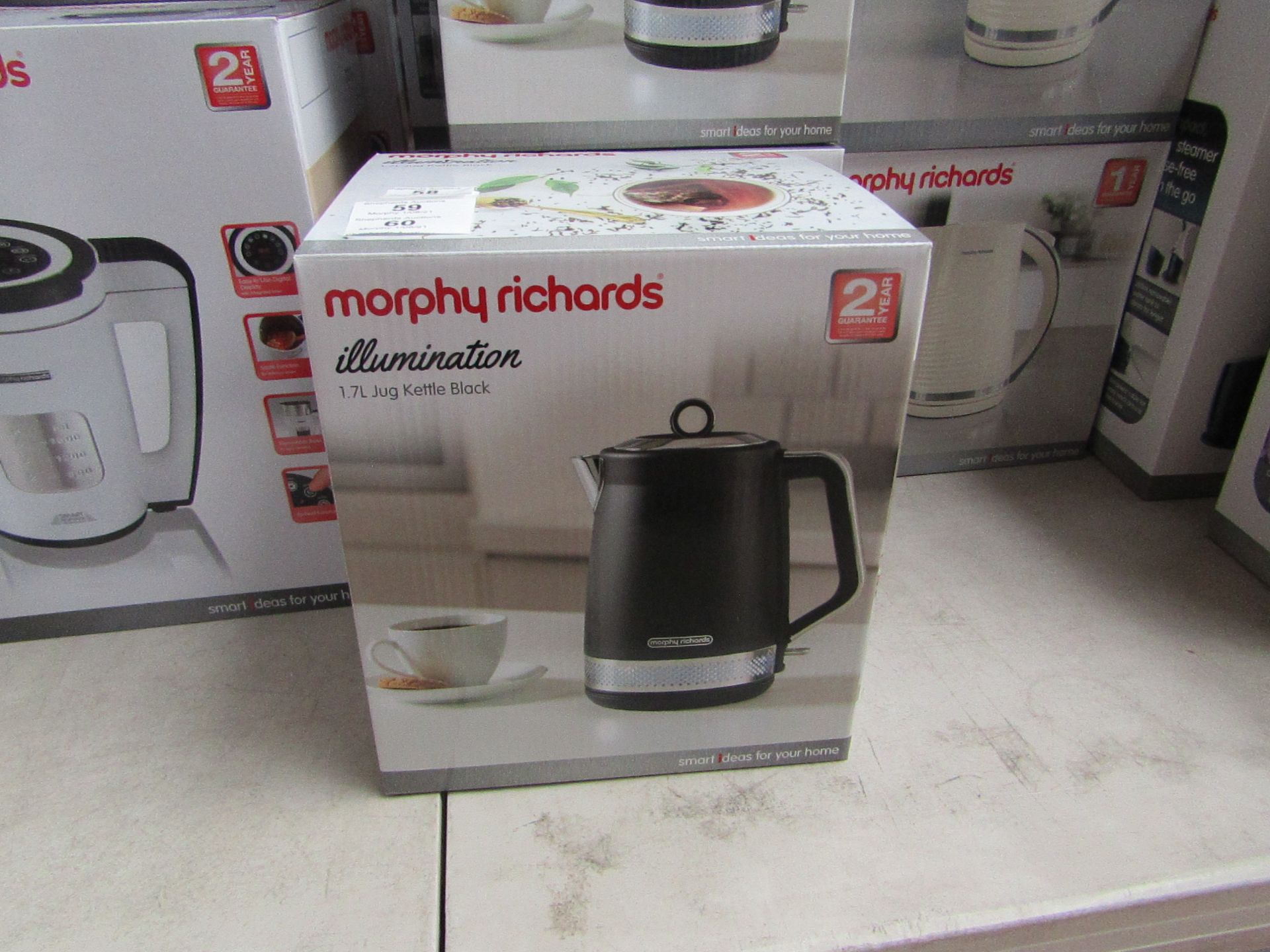 Morphy Richards Illumination 1.7L jug kettle in black, brand new and boxed. RRP £39.99