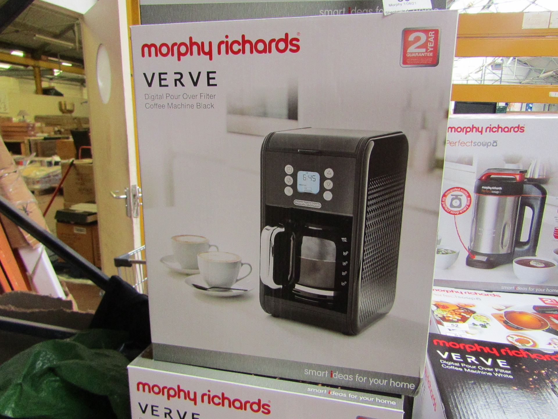 Morphy Richards Verve digital pour over filter coffee machine in black, brand new and boxed. RRP £