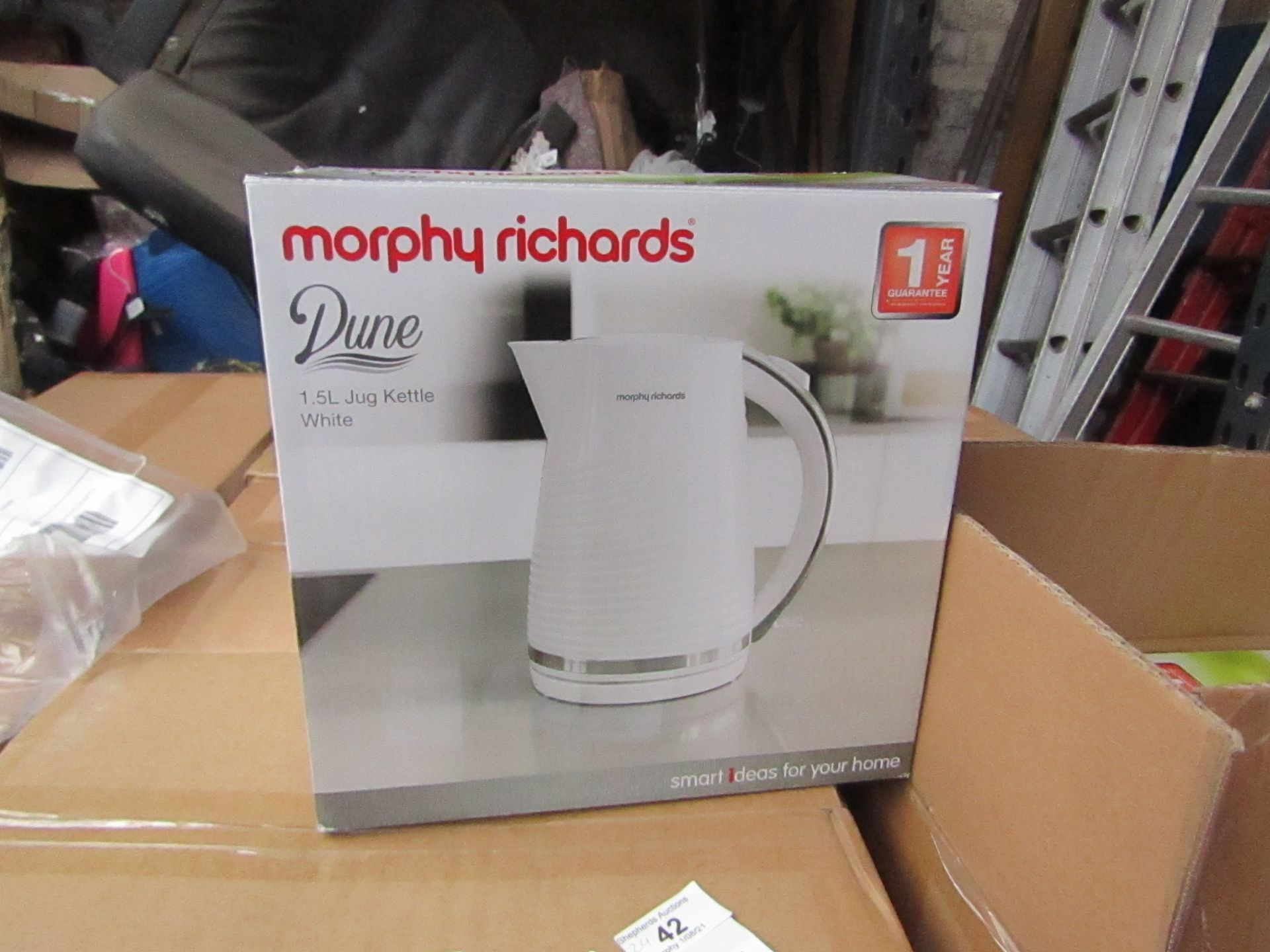 Morphy Richards Dune 1.7L white kettle, brand new and boxed. RRP £32.99