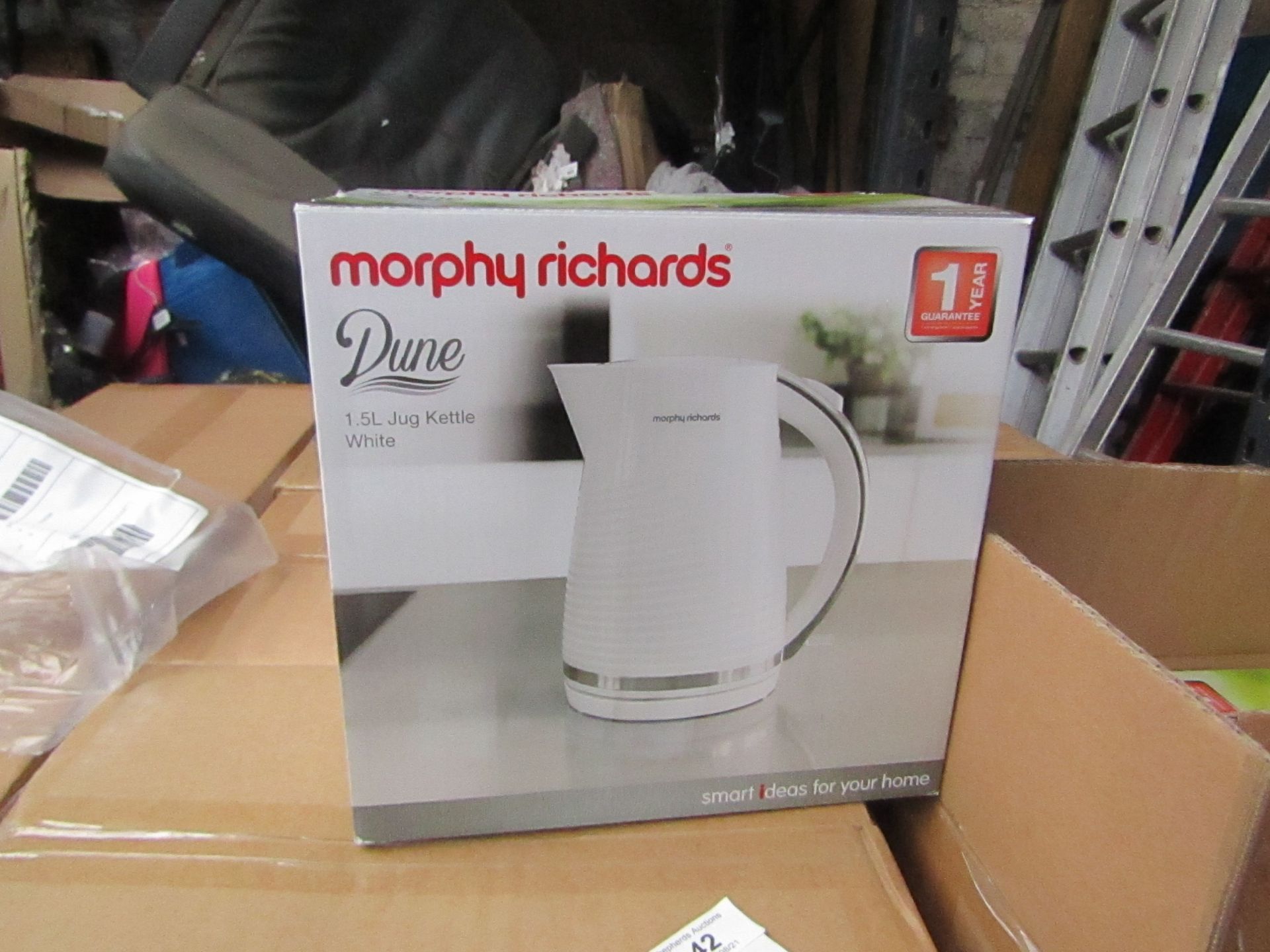 Morphy Richards Dune 1.7L white kettle, brand new and boxed. RRP £32.99