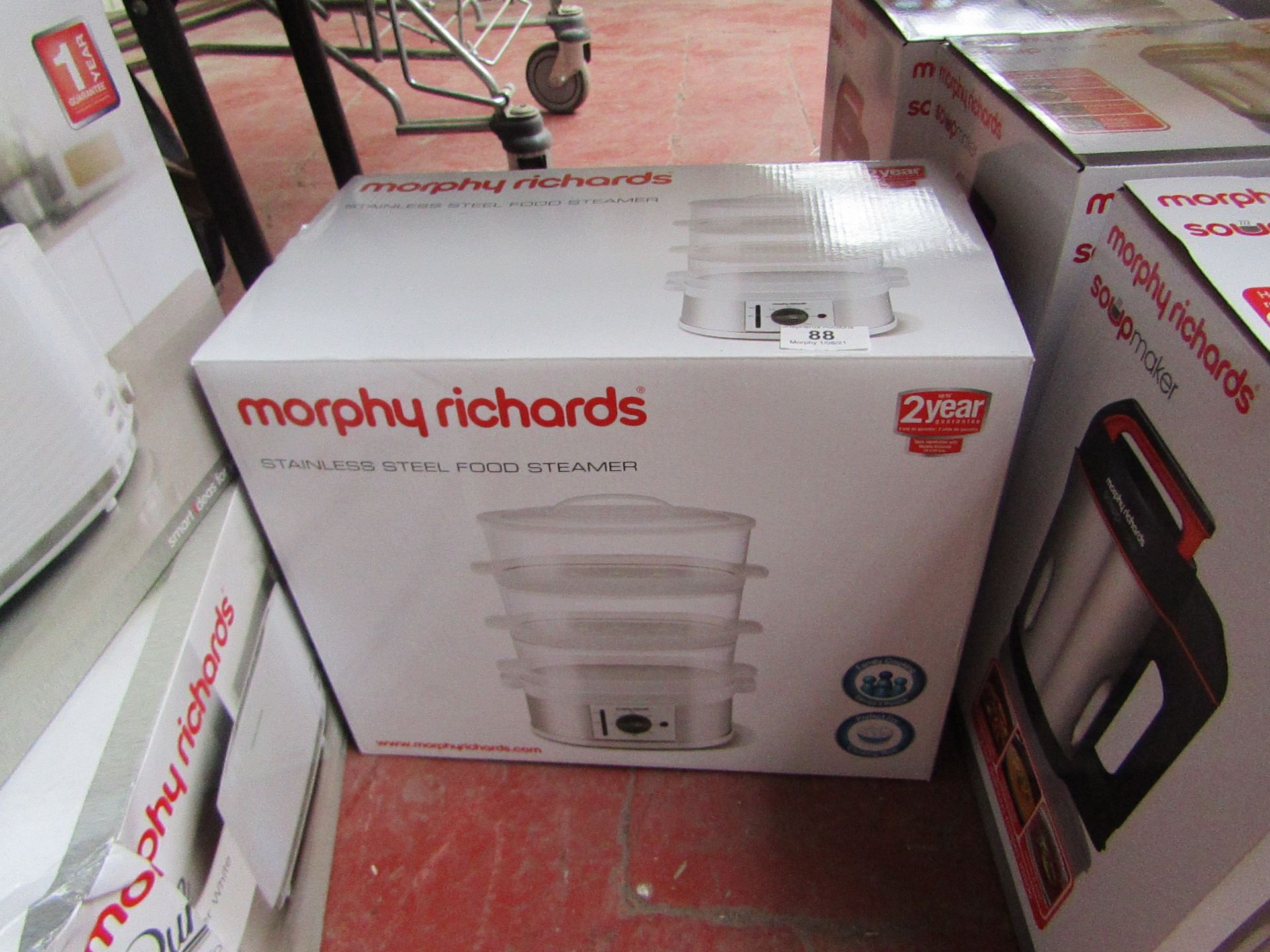Morphy Richards stainless steel food steamer, brand new and boxed. RRP £34.99