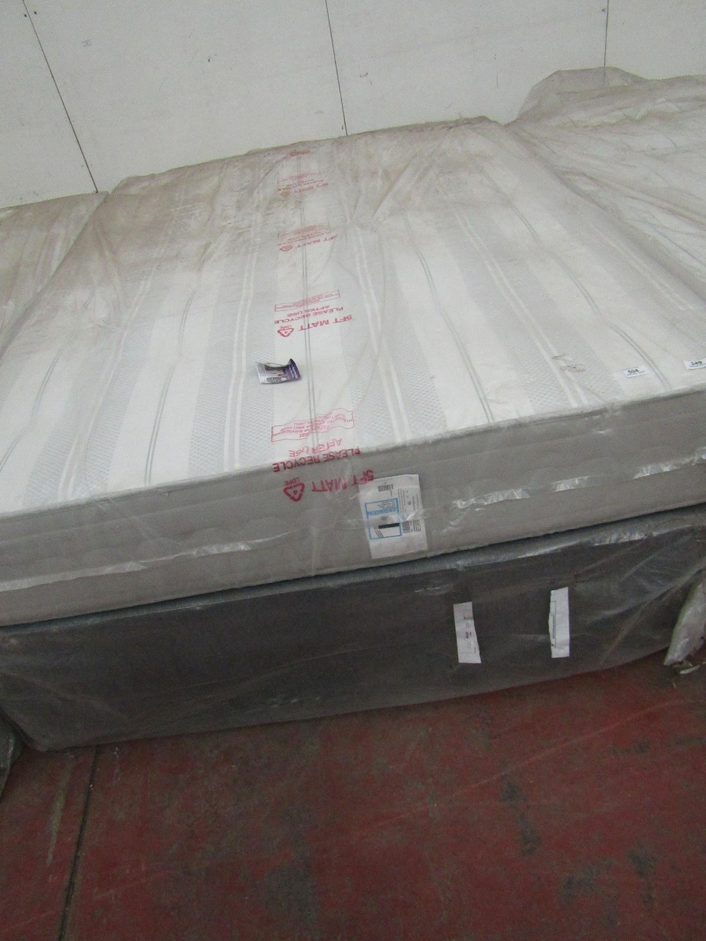 Vancouver kingsize mattress with divan base, ex-display so item may contain a few marks etc