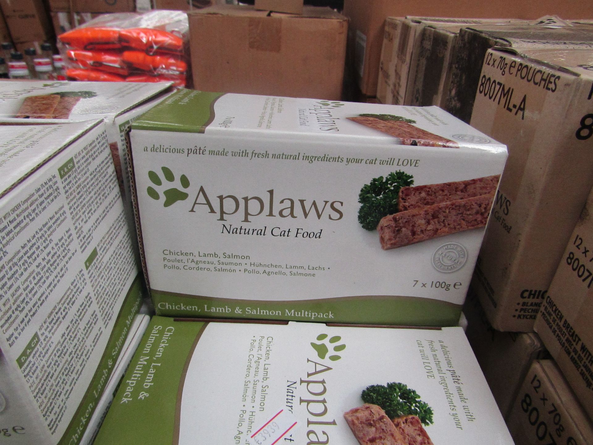 Applaws - Chicken, Lamb & Salmon Multi-pack Natural Cat Food (7x 100g Pouches) - BBD 2022.