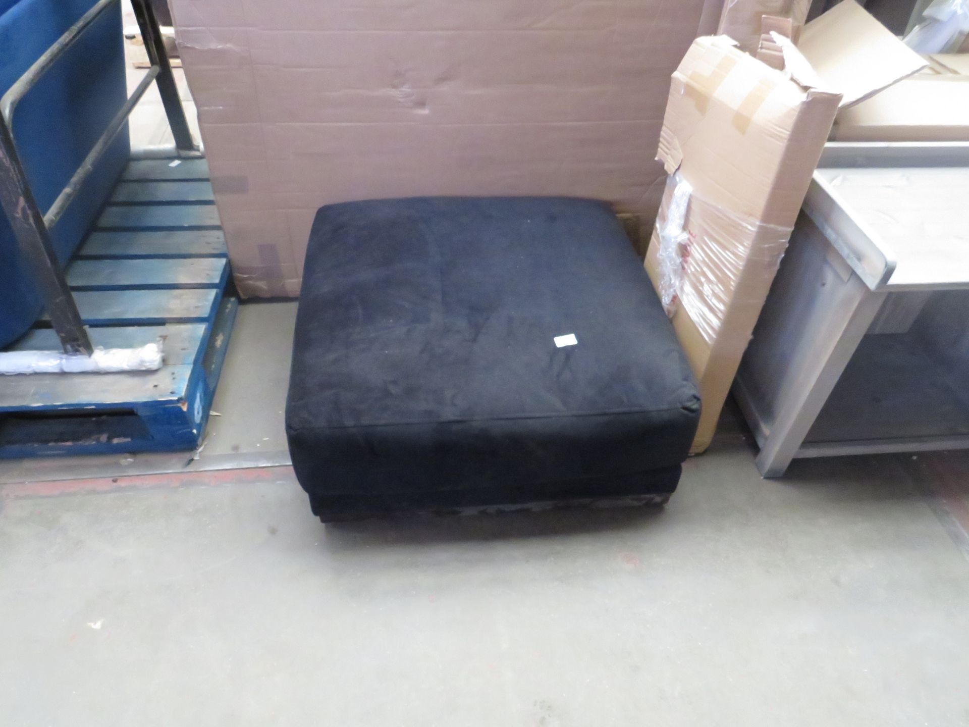 1 x Swoon Denver Easy Velvet Footstool in Black Dark RRP ¶œ599 SKU SWO-