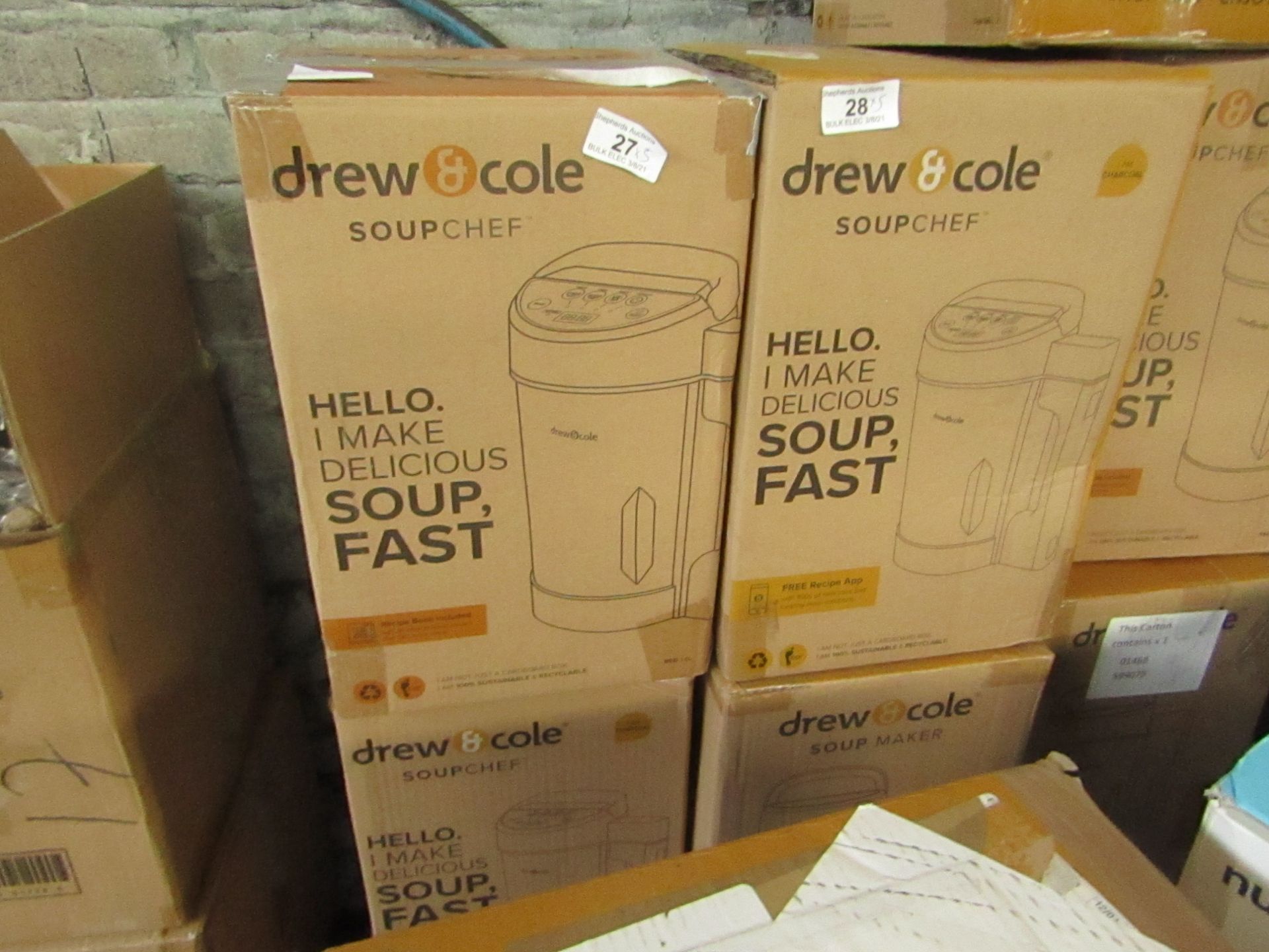 | 2X | DREW & COLE SOUP CHEFS | UNCHECKED & BOXED | NO ONLINE RESALE | RRP £59.99 | TOTAL LOT RRP £