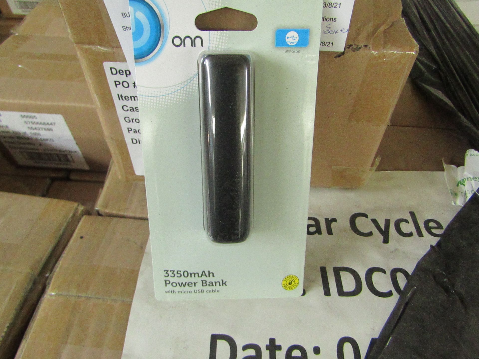 | 5x | ONN 3350MAH BOX OF 4 POWER BANK WITH MICRO USB CABLE | NEW & BOXED | NO ONLINE RESALE | SKU