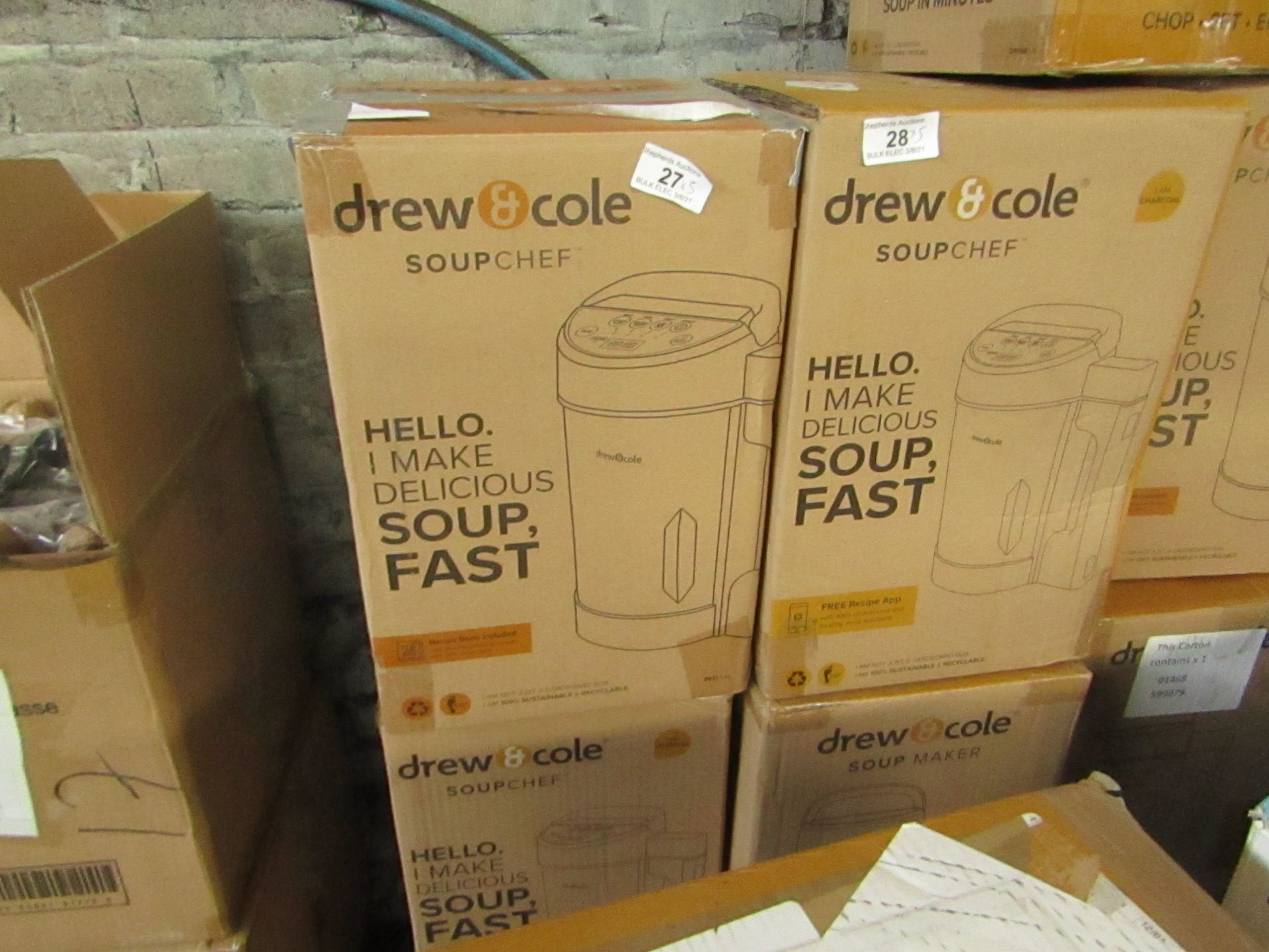 | 2X | DREW & COLE SOUP CHEFS | UNCHECKED & BOXED | NO ONLINE RESALE | RRP £59.99 | TOTAL LOT RRP £