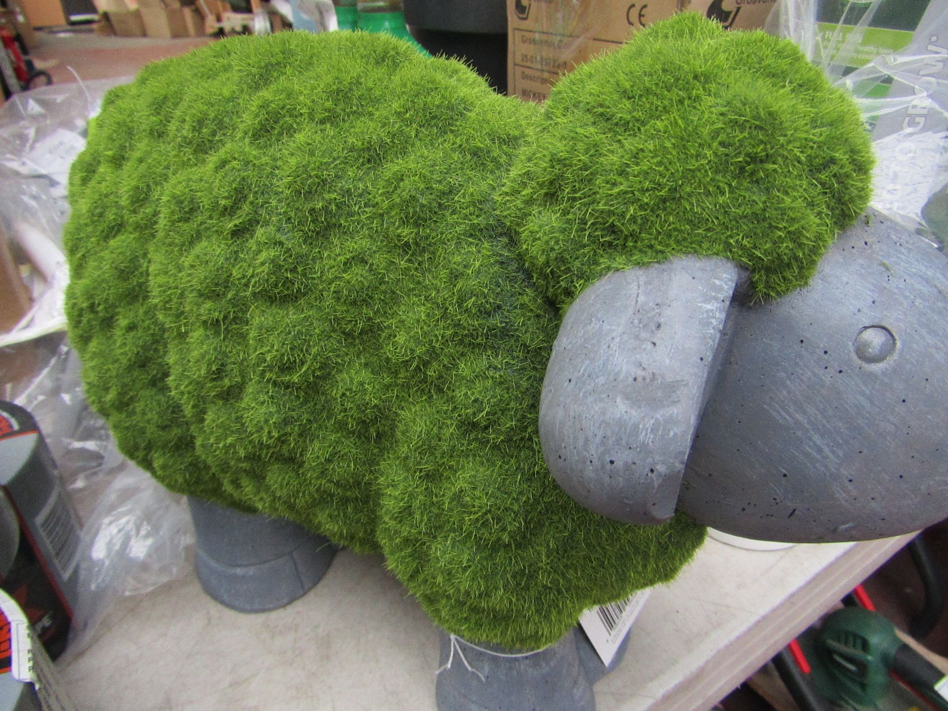 Mossy Sheep Garden Ornament - Good Condition & No Packaging.