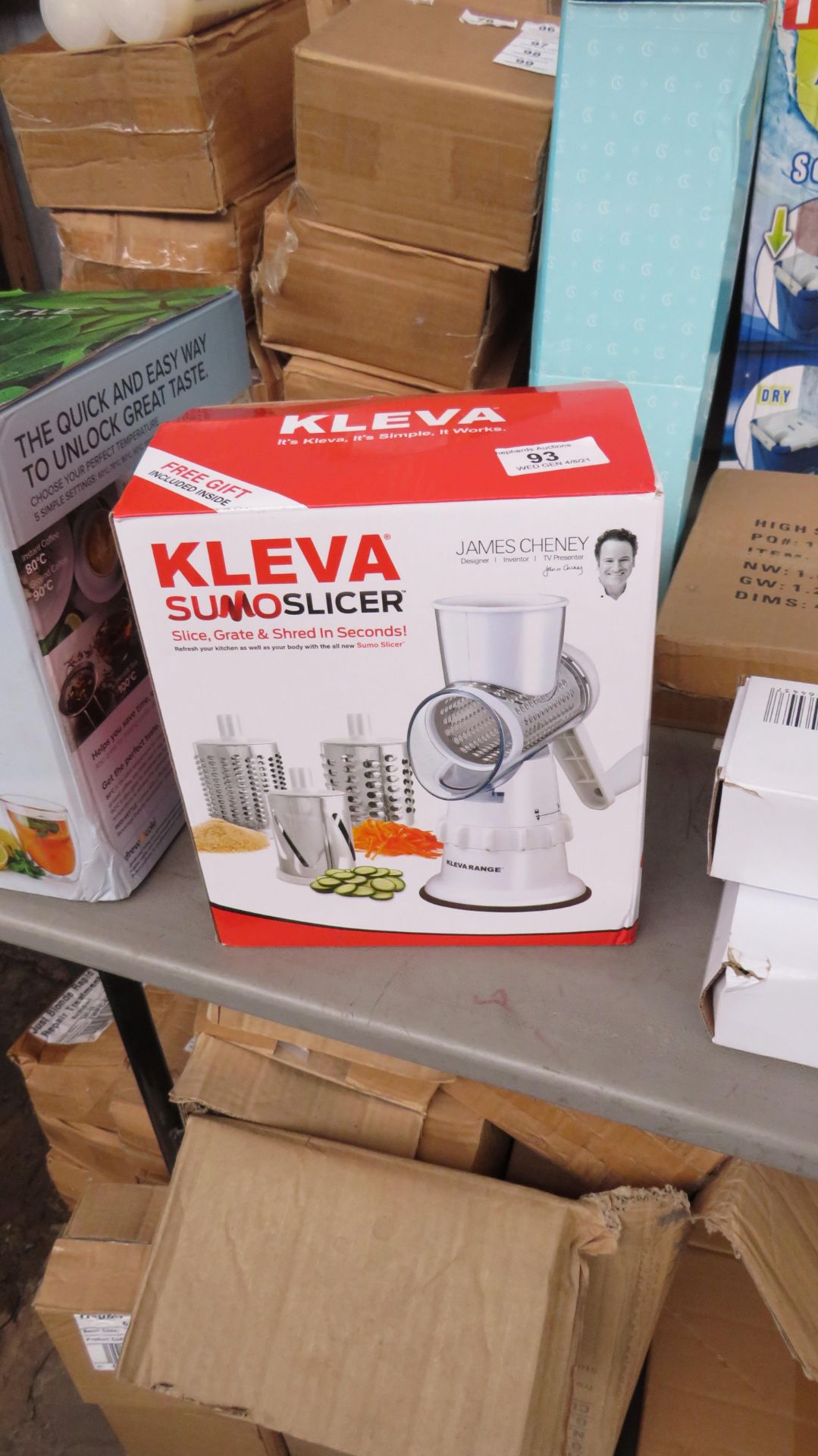 1X KLEVA SIMO SLICER, UNCHECKED AND BOXED.