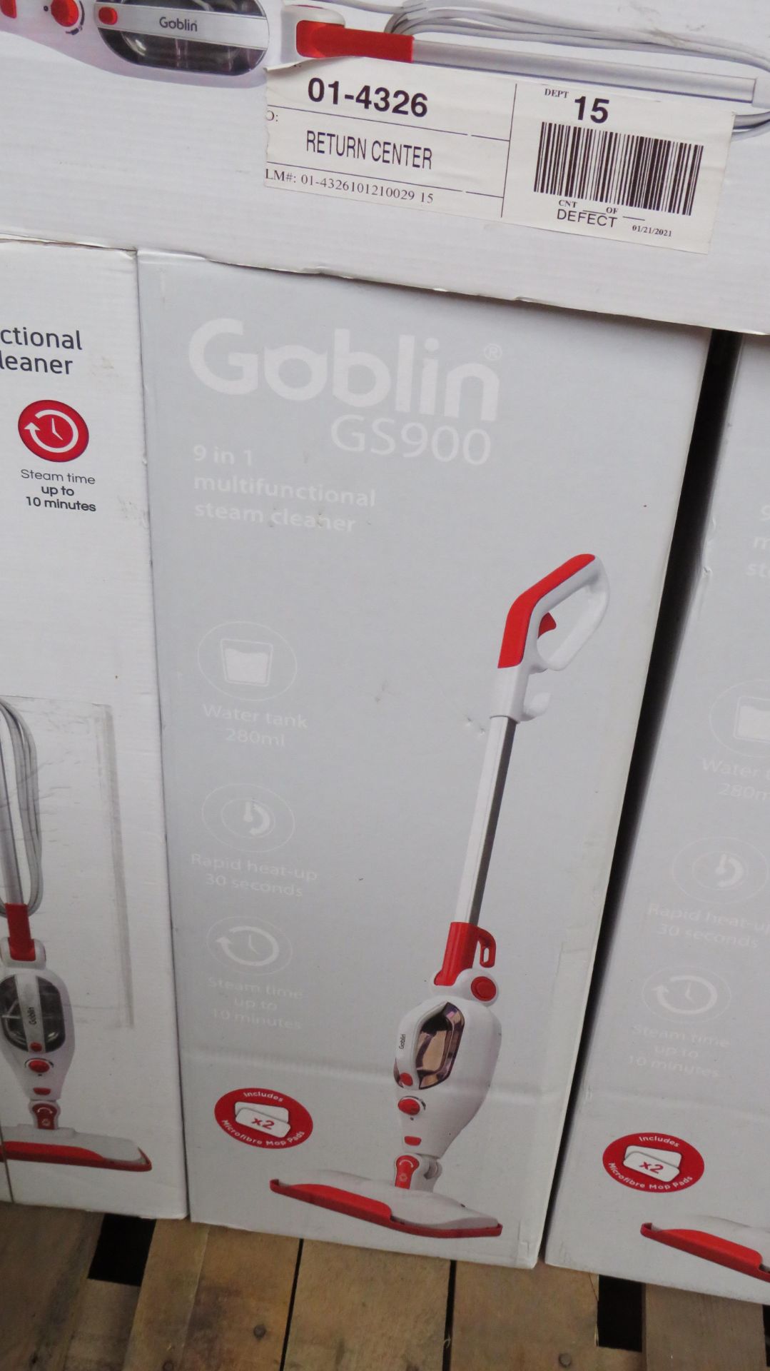 | 4X | GOBLIN WHITE 9 IN 1 MULTIFUNCTIONAL STEAM CLEANER | SKU: 5054781629948 | UNCHECKED AND