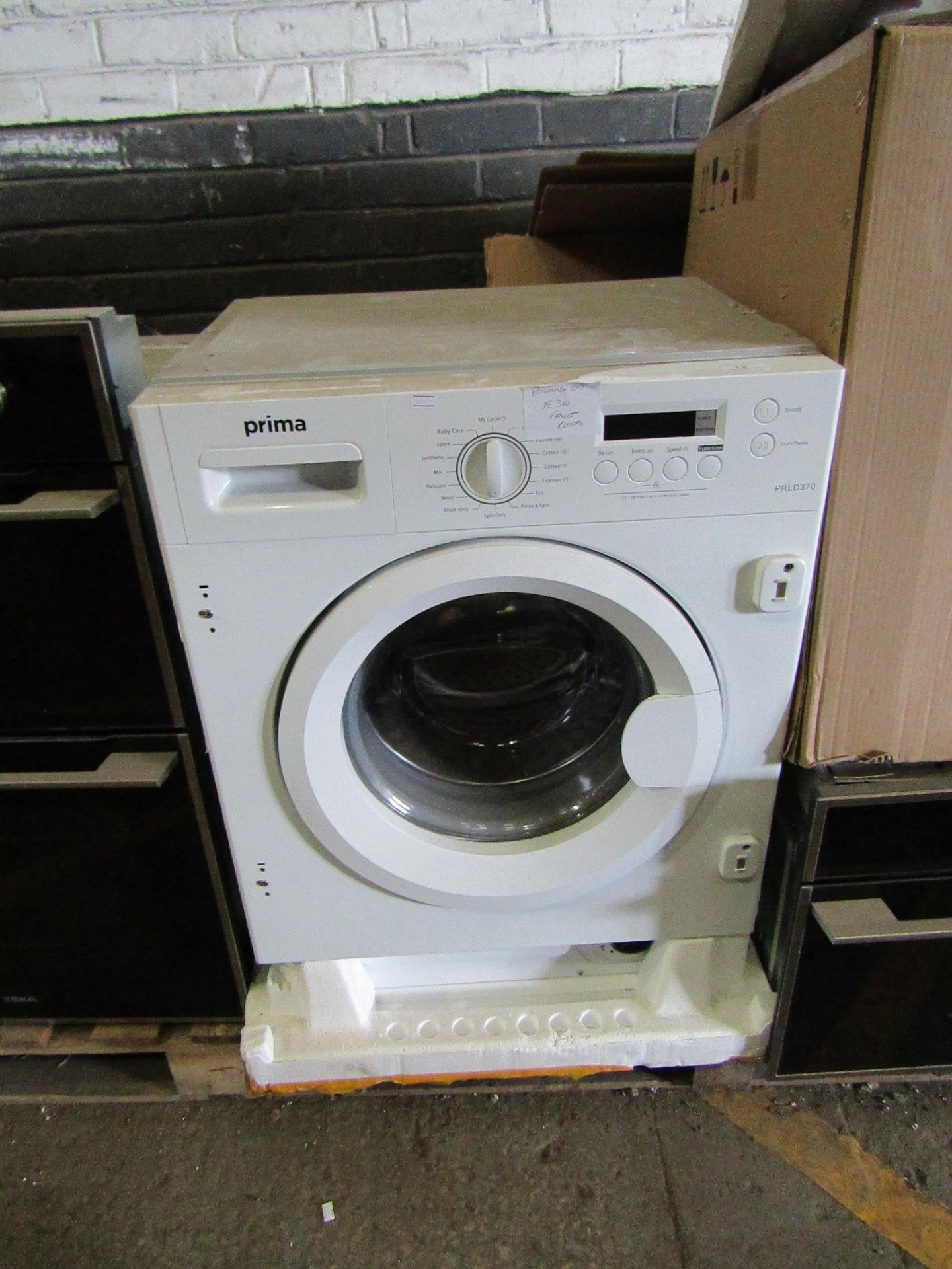 Prima intergrated Washing machine- Model PRLD370 - Powers on but displays Error code E30, a quick