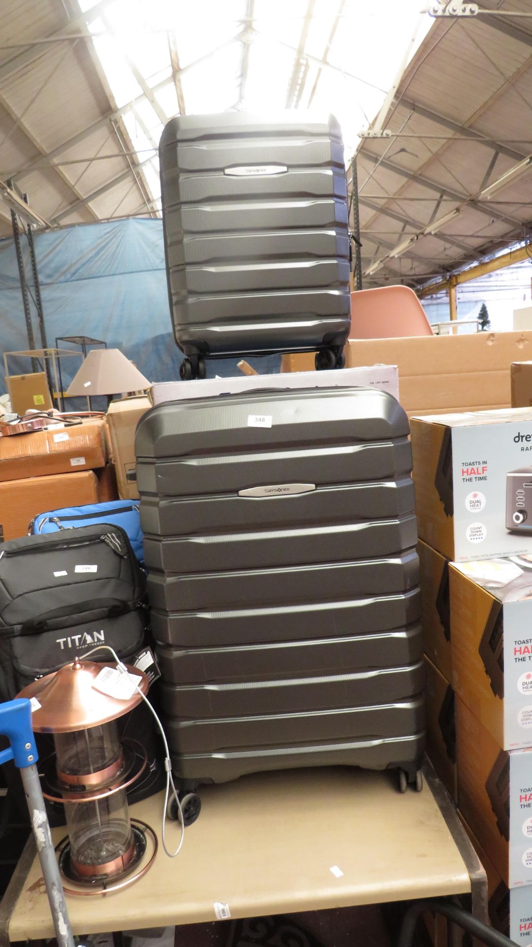 2X SAMSONITE TECH SUITCASES, 1X MEDIUM - LARGE, 1X SMALL rrp £139 BOXED UNCHECKED