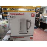 Morphy Richards Arc 1.7L jug white kettle, brand new and boxed. RRP £26.99
