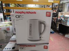 Morphy Richards Arc 1.7L jug white kettle, brand new and boxed. RRP £26.99