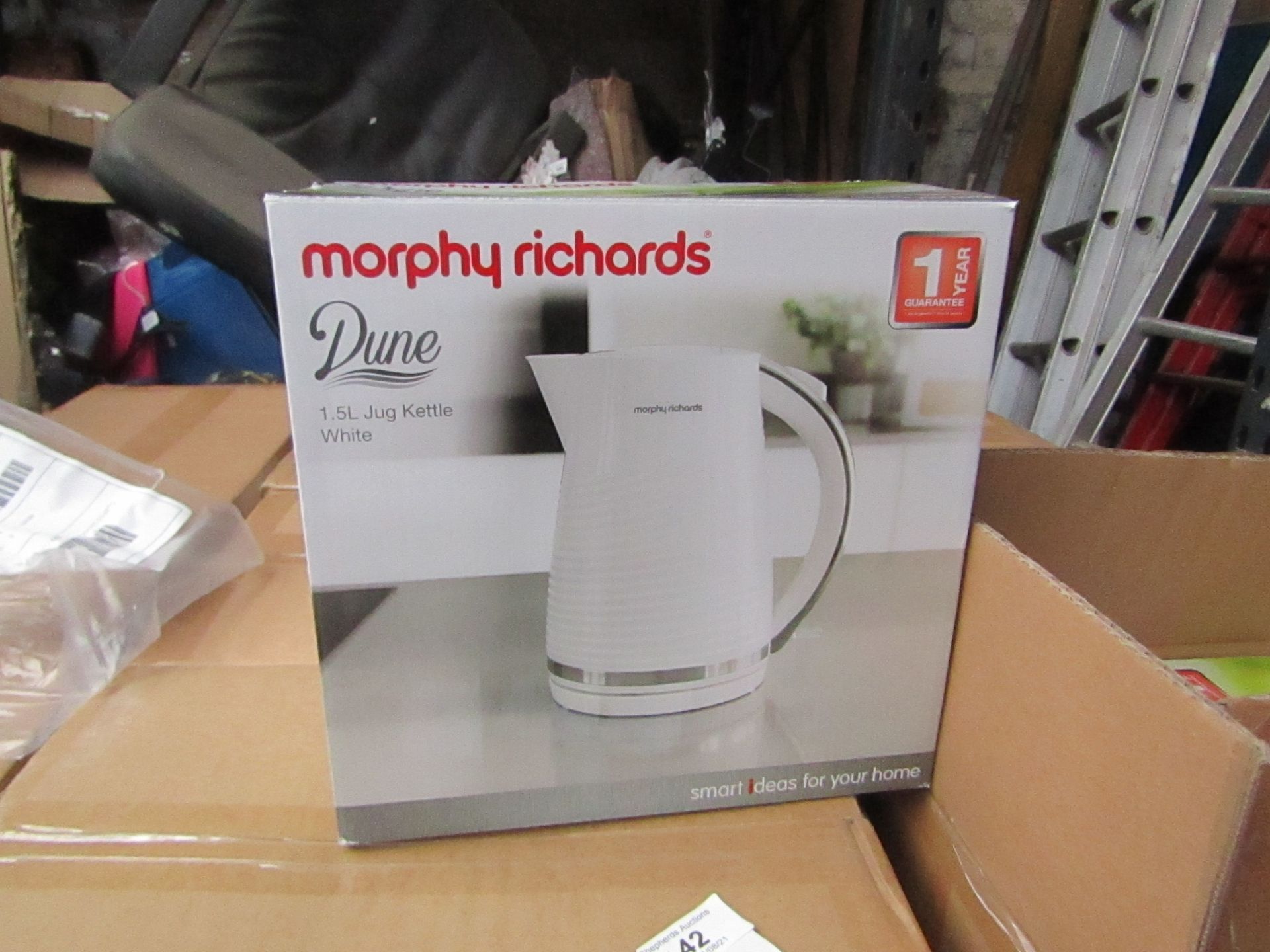 Morphy Richards Dune 1.7L white kettle, brand new and boxed. RRP £32.99