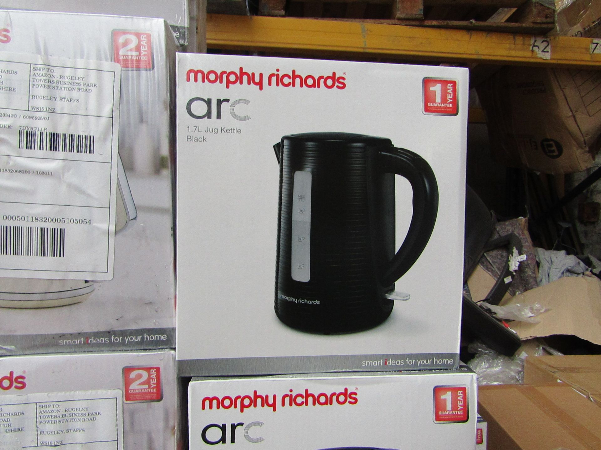 Morphy Richards Arc 1.7L jug black kettle, brand new and boxed. RRP £26.99