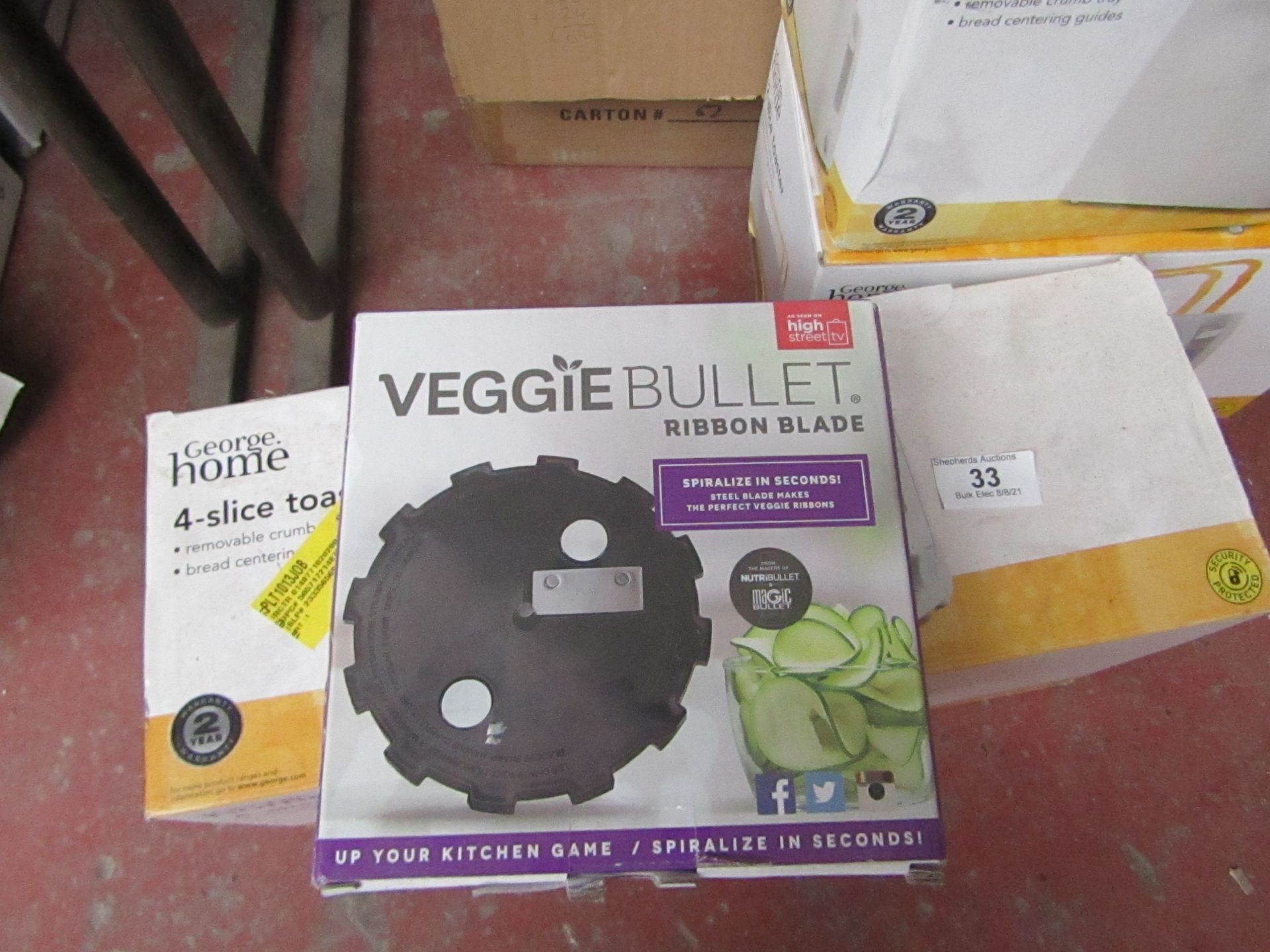 | 10X | VEGGIE BULLET RIBBON BLADES | NEW AND BOXED | NO ONLINE RESALE | SKU - | RRP £- | TOTAL