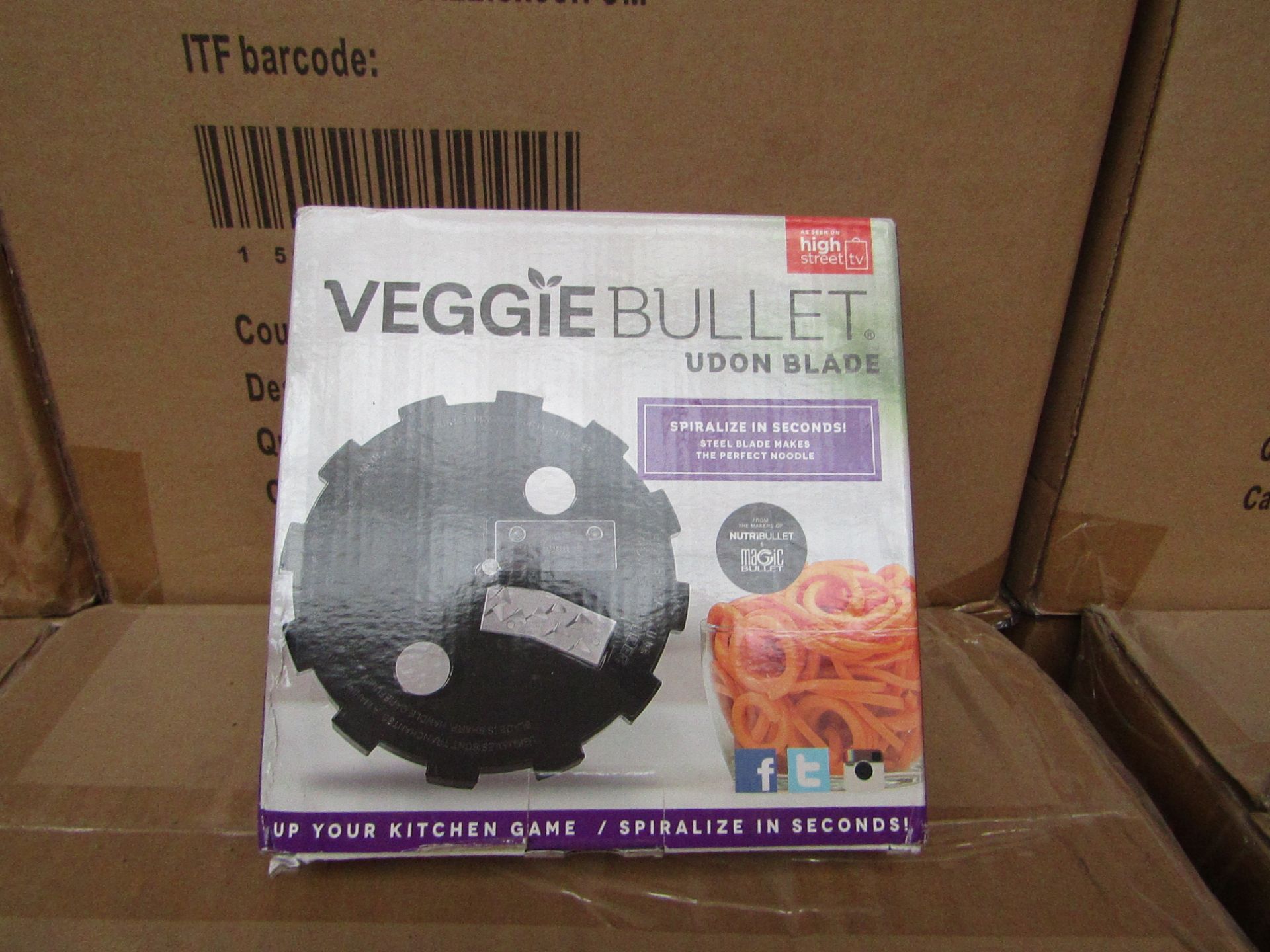 | 1X | BOX CONTAINING 20 UNITS OF 14 VEGGIE BULLET RIBBON BLADES | NEW AND BOXED | NO ONLINE