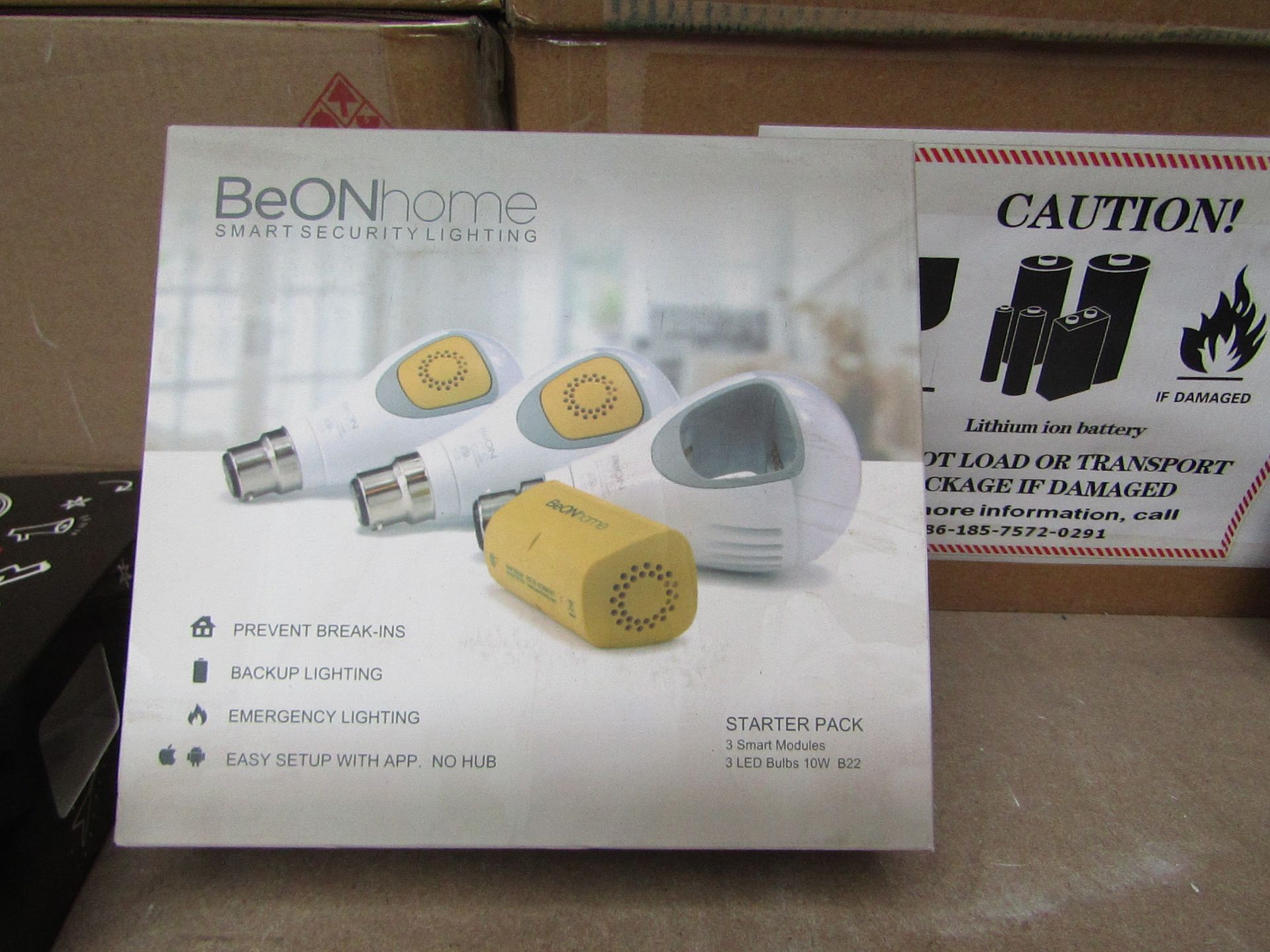 12x BeON Home smart light bulb starter pack includes 3 smart modules and 3 B22 LED bulbs, with a