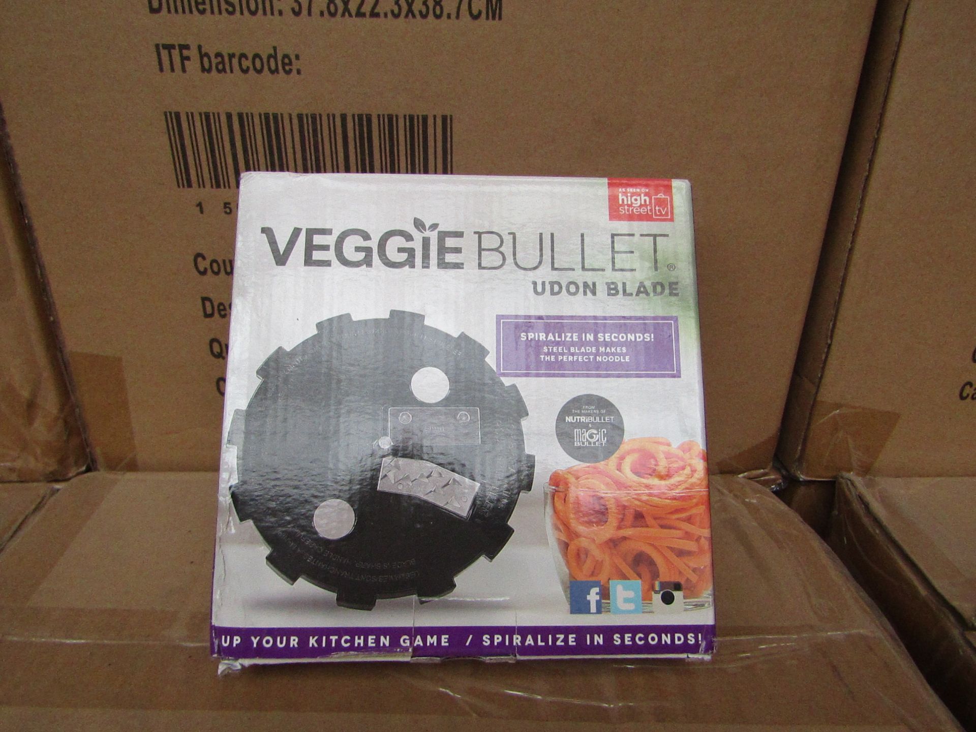 | 1X | BOX CONTAINING 20 UNITS OF 14 VEGGIE BULLET RIBBON BLADES | NEW AND BOXED | NO ONLINE